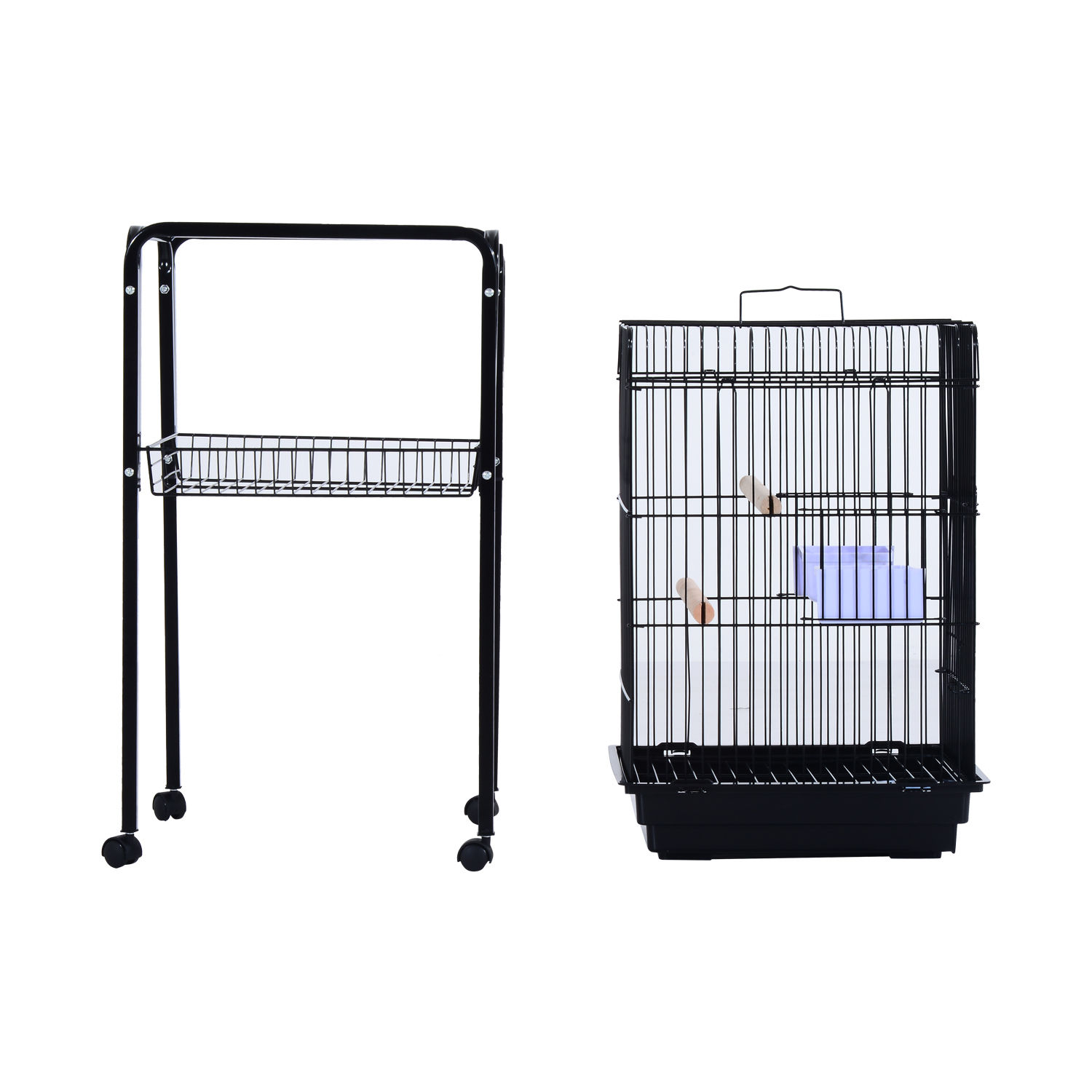 51" Bird Cage Large Parrot Play Cockatiel House Metal Stand Doors w/ Wheel eBay