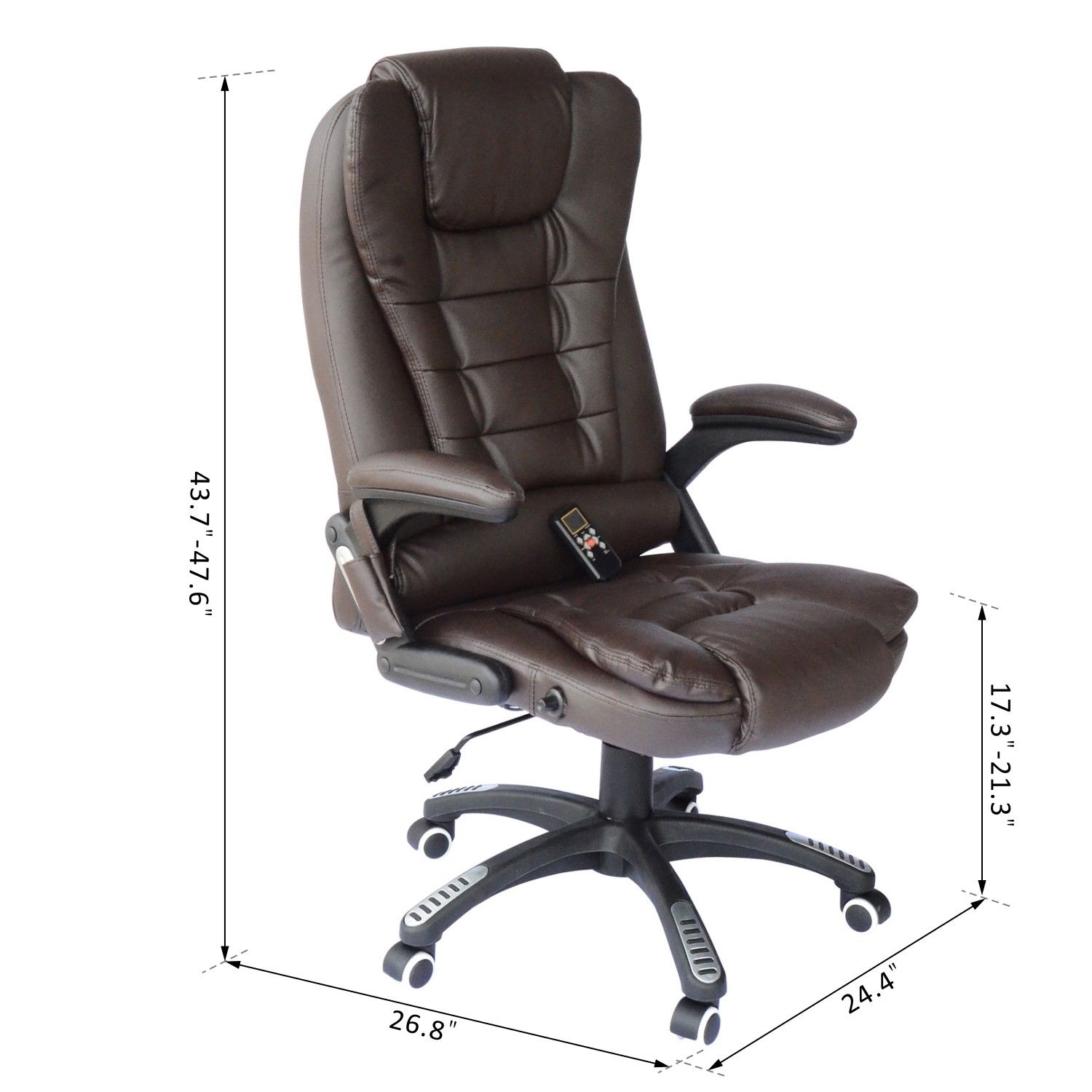 Heated Vibrating Massage Office Chair Swivel Executive High Back Chair