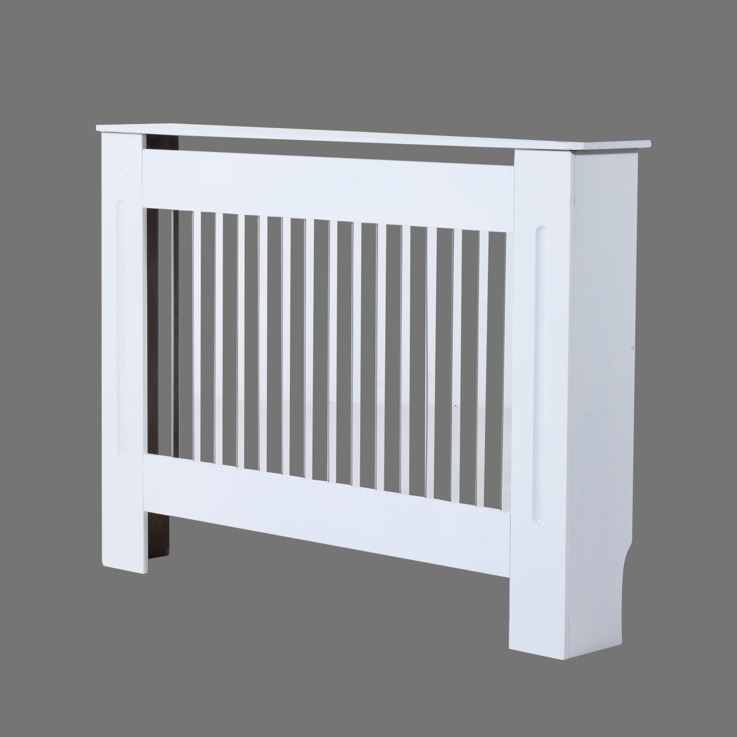 Modern Vertical Style Slatted Radiator Cover Painted MDF Home Use White
