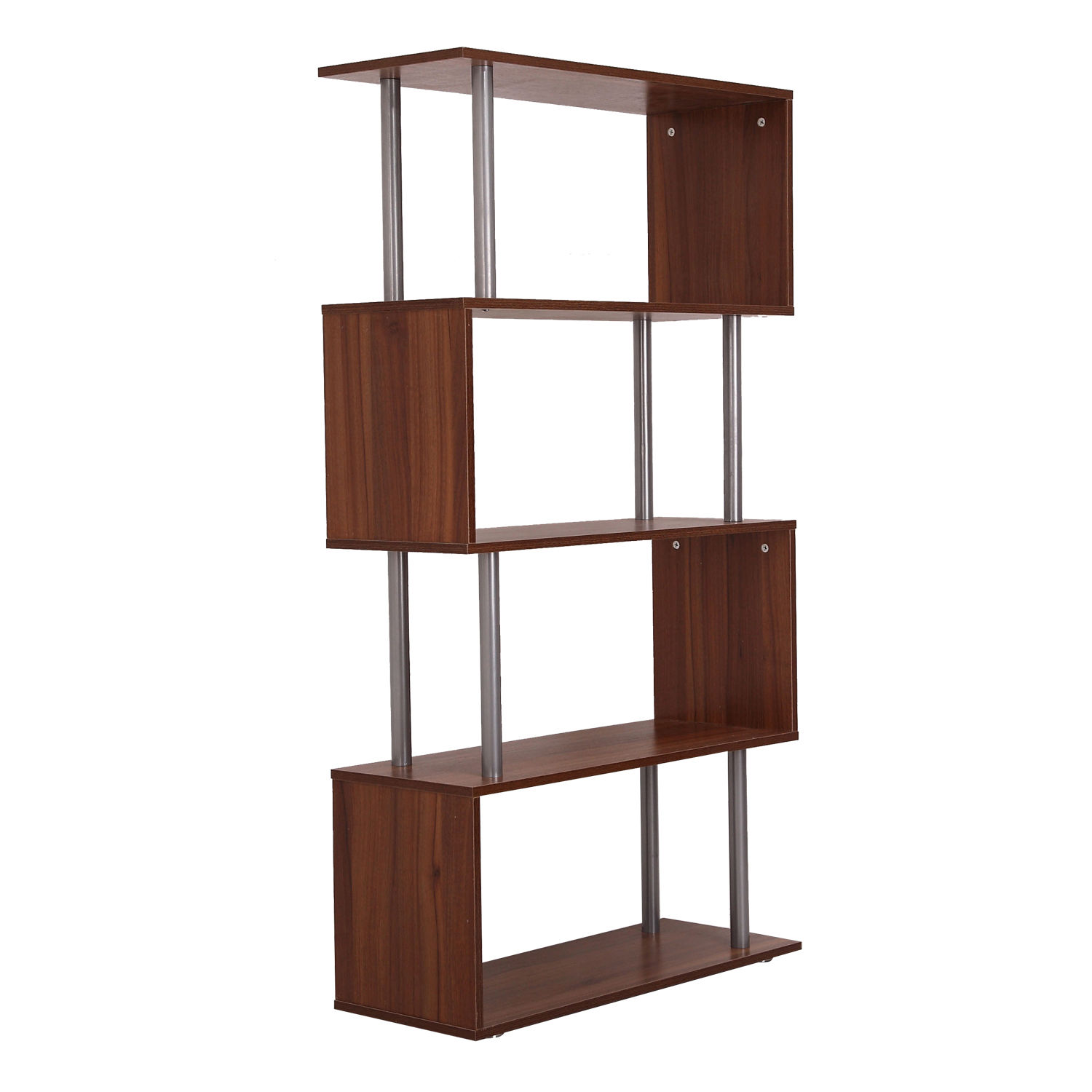Wooden Wood S Shape Storage Display Unit Bookcase Bookshelf Room