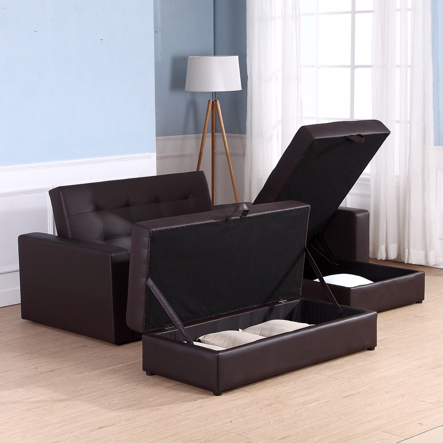 Sofa Bed Storage Sleeper Chaise Loveseat Couch Sectional Living Room Furniture eBay