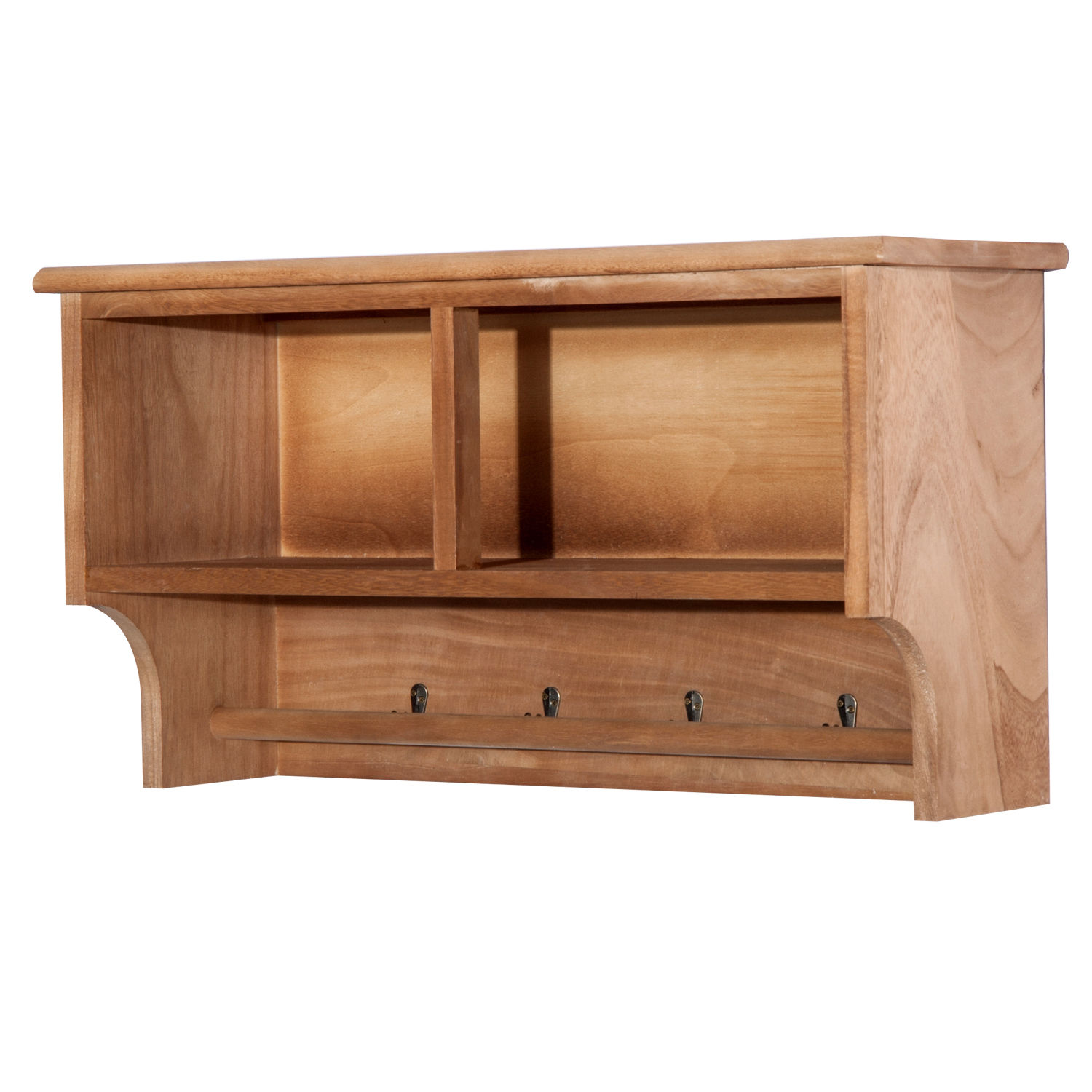 Wall Mounted Coat Hook Storage Unit 2 / 3 Baskets Organiser Shelf