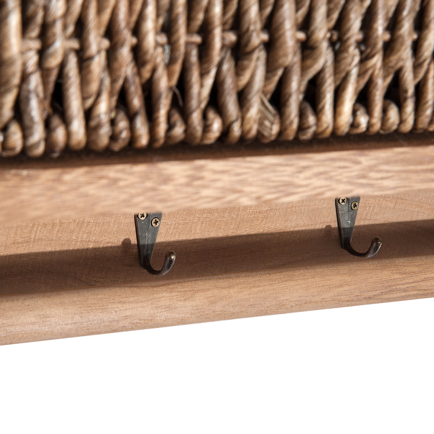 Wall Mounted Coat Hook Storage Unit 2 / 3 Baskets Organiser Shelf