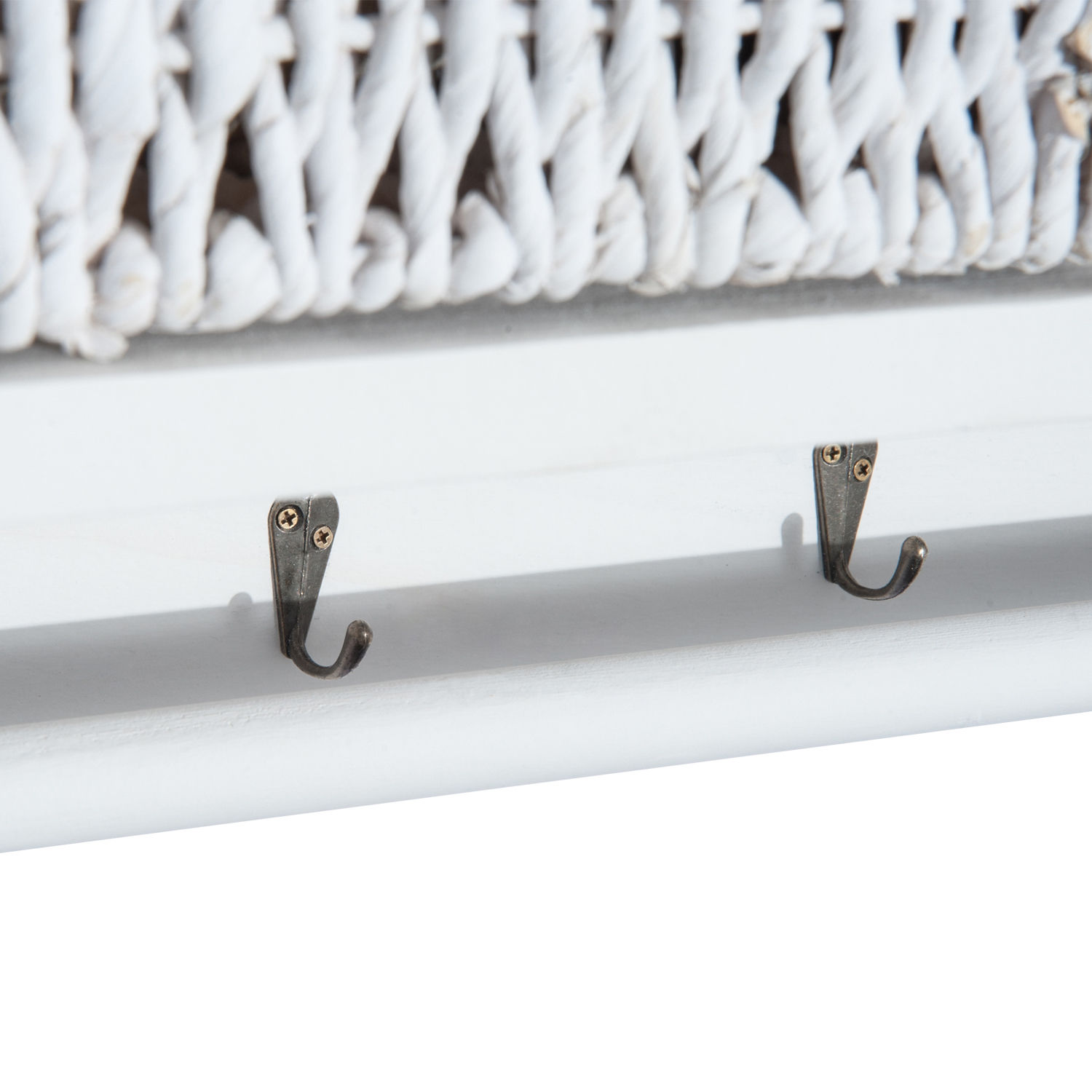 Wall Mounted Coat Hook Storage Unit 2 / 3 Baskets Organiser Shelf