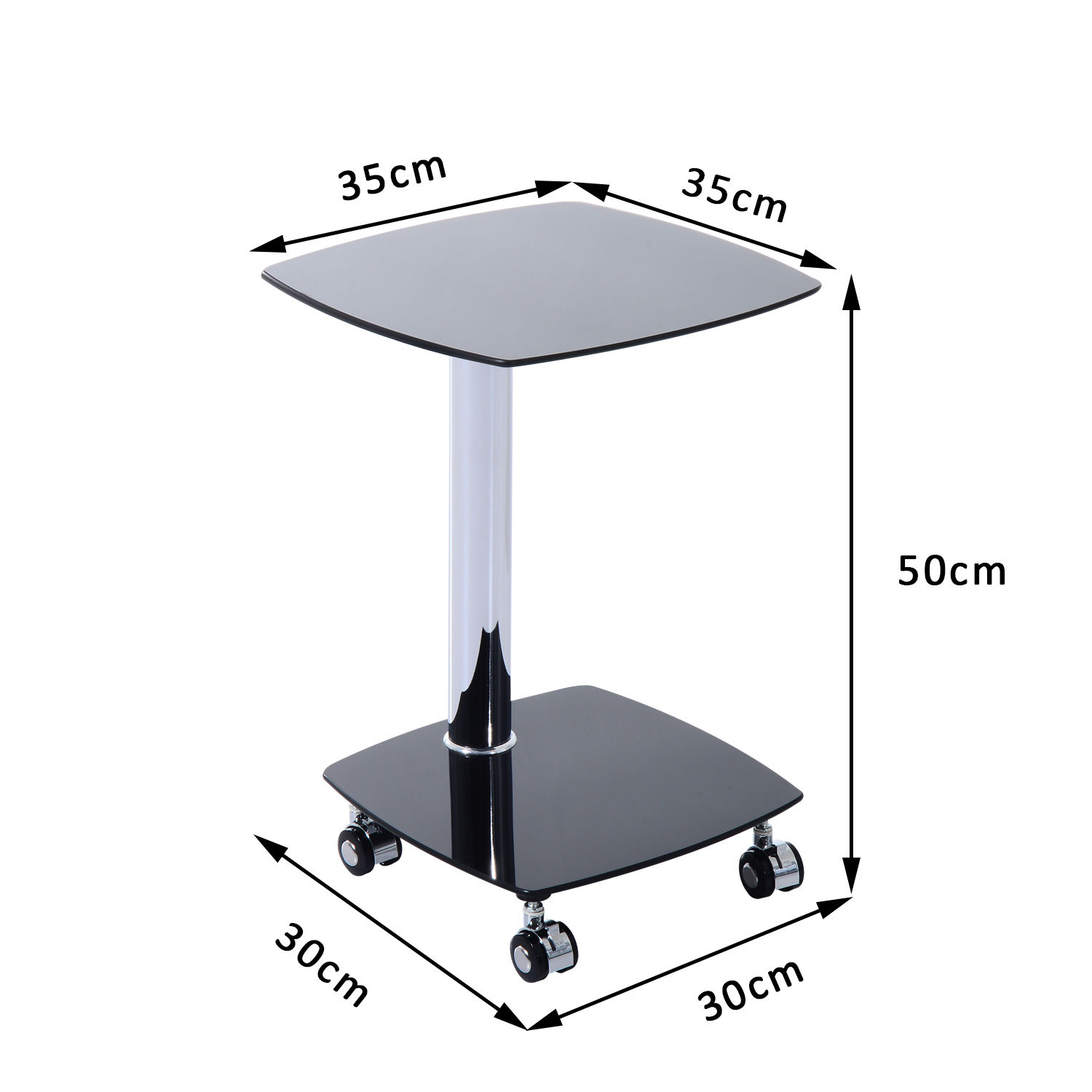 Glass Laptop Side Table Computer Desk Desktop Notebook Study Office w/ Wheels eBay