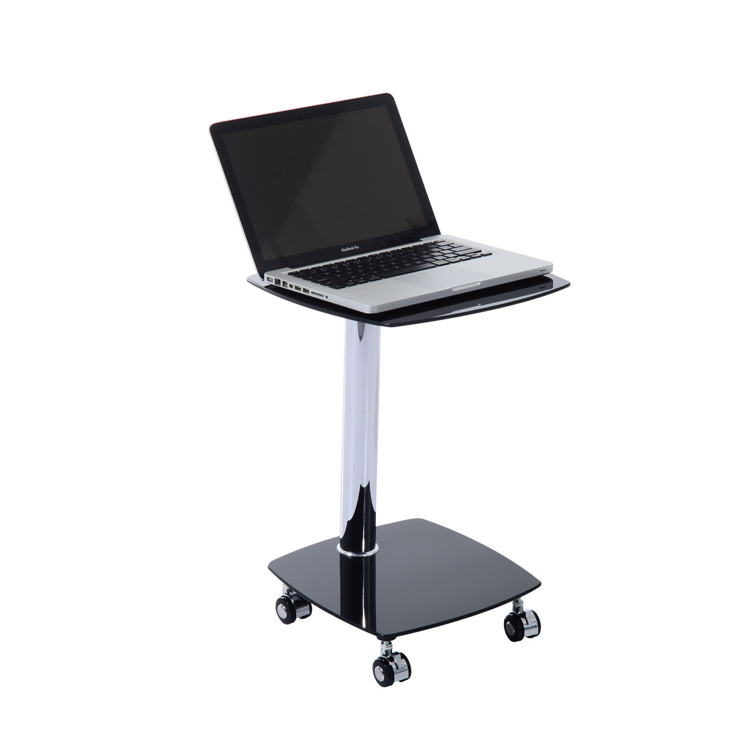 Glass Laptop Side Table Computer Desk Desktop Notebook Study Office w/ Wheels eBay