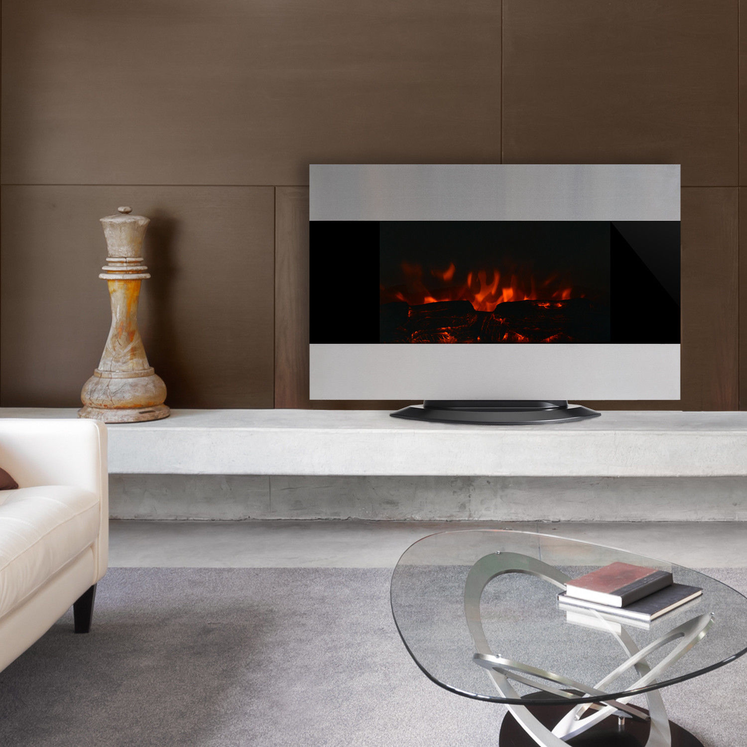 Elektrokamin Wandkamin Standmontage LED Kamin Kaminofen 1000/2000W