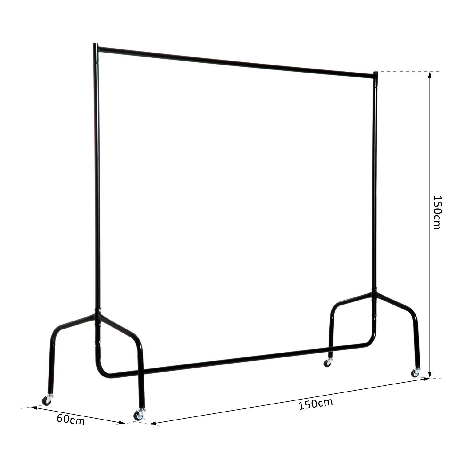 Perchero Colgador Ropa 120x60x150 cm/150x60x150 cm Tubo de Hierro 4 Ruedas 03 0006 403 3 - Perchero Colgador Ropa 120x60x150 cm/150x60x150 cm Tubo de Hierro 4 Ruedas