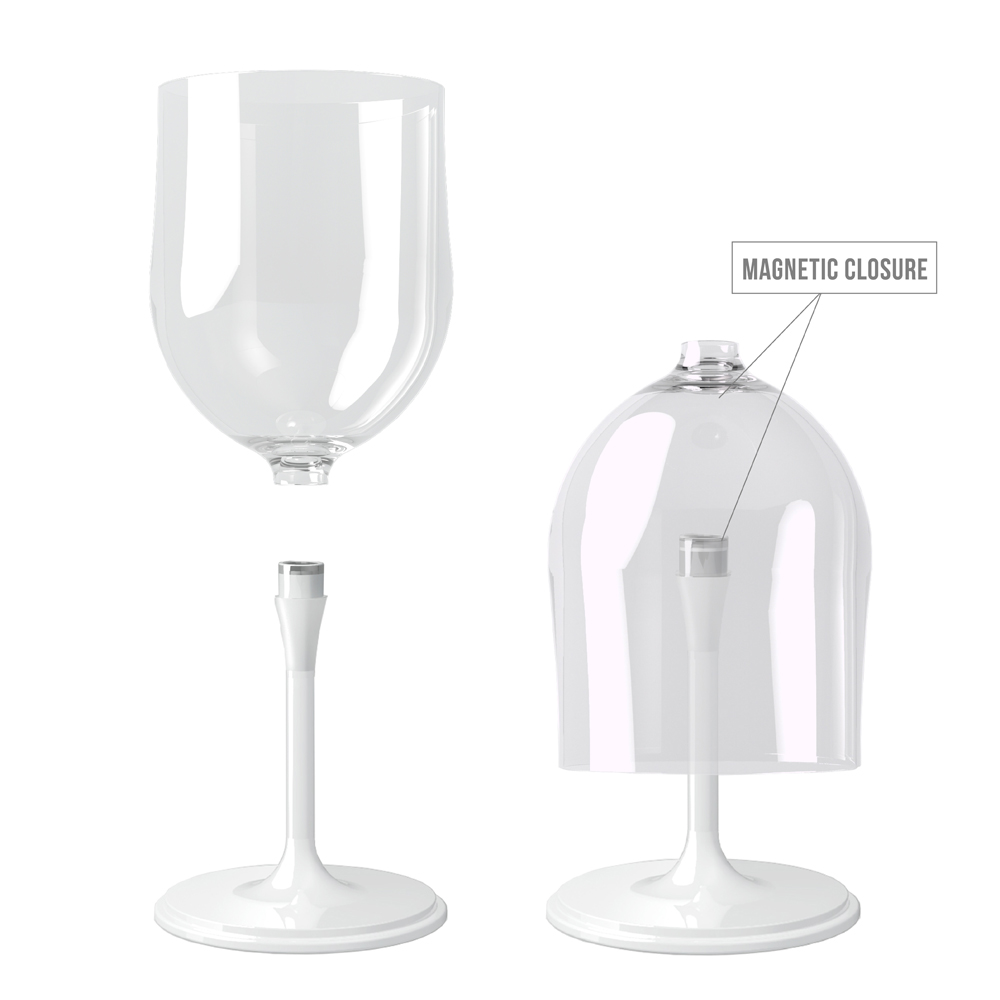Portable Wine Glass Collapsible Unbreakable Plastic Stemmed Wine Glass