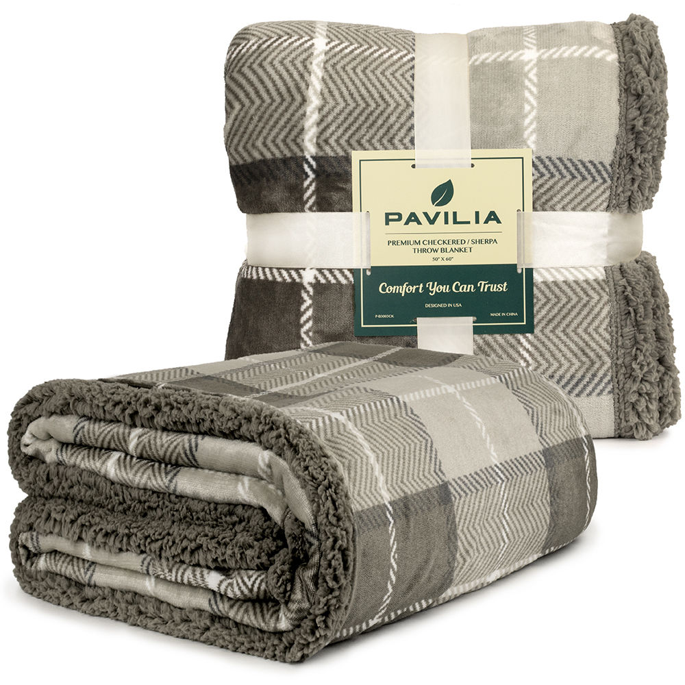 Plaid Throw Blanket for Couch Sofa Bed Sherpa Fleece Soft Microfiber Reversible - Picture 90 of 104