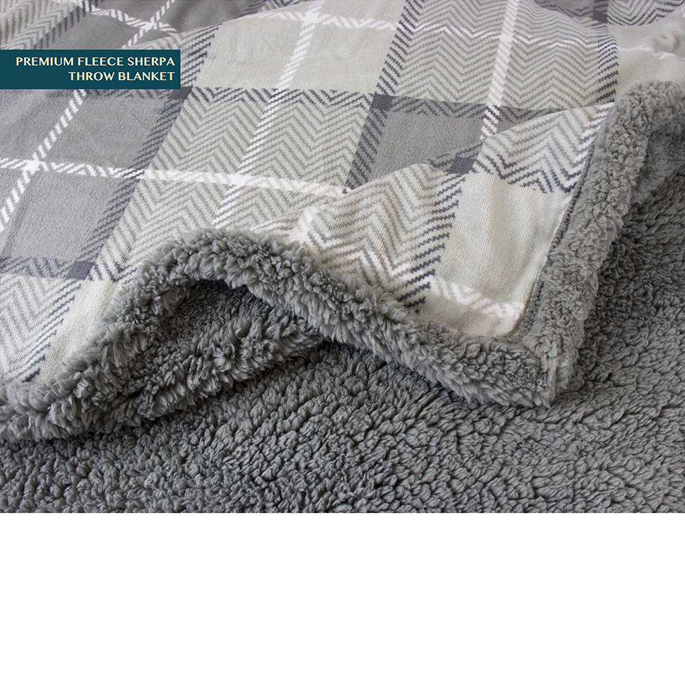 Plaid Throw Blanket for Couch Sofa Bed Sherpa Fleece Soft Microfiber Reversible - Picture 51 of 104