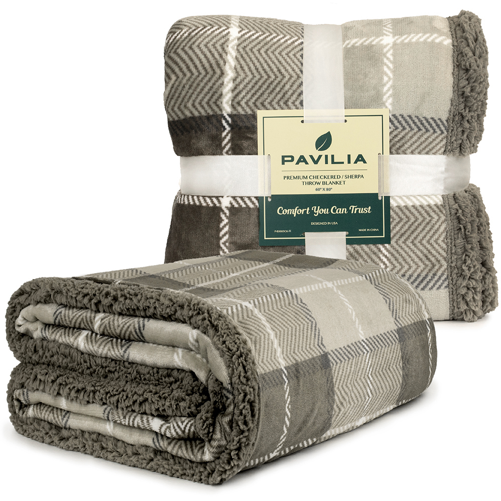 Plaid Throw Blanket for Couch Sofa Bed Sherpa Fleece Soft Microfiber Reversible - Picture 98 of 104