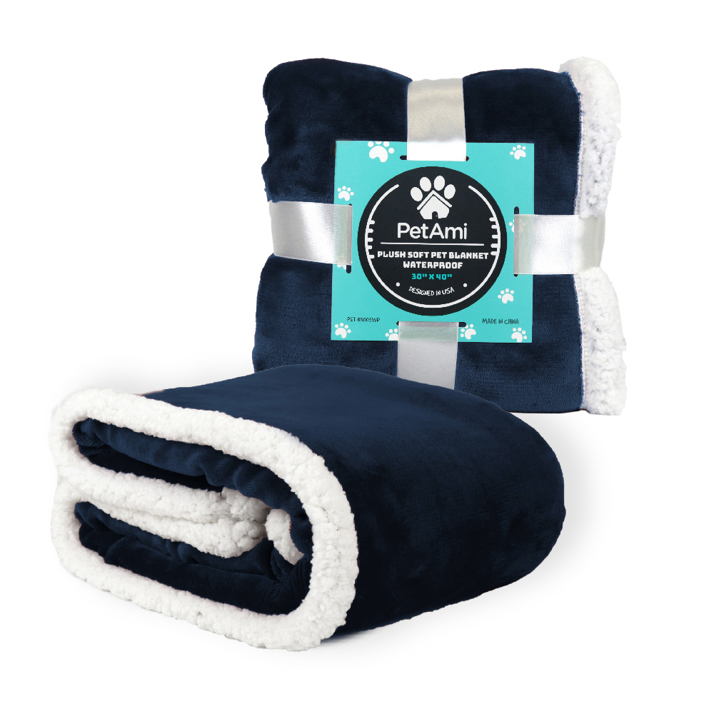 WATERPROOF Dog Blanket for Small Dog Puppy Cat Throw Reversible Sherpa