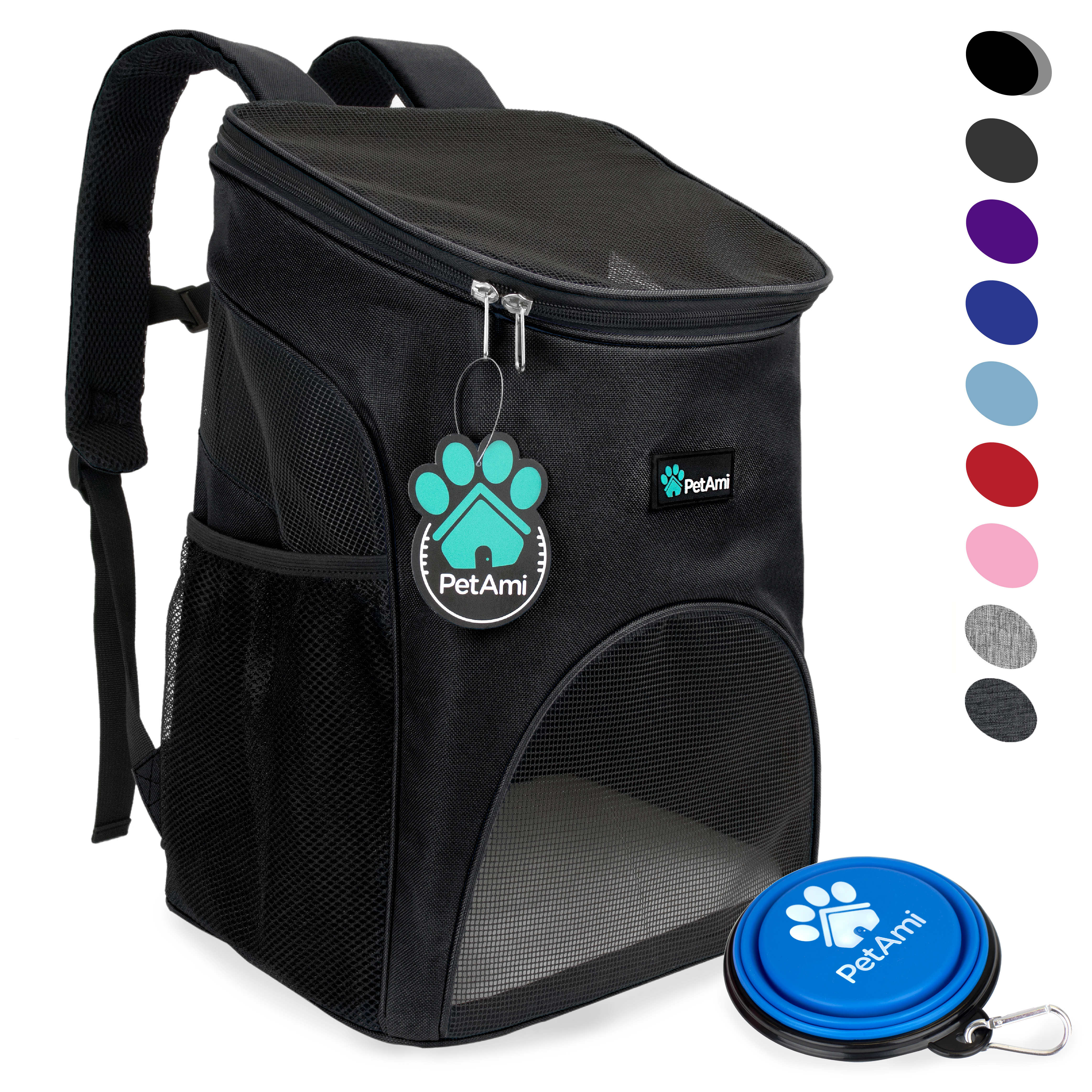PetAmi Dog Cat Carrier Backpack – Airline Approved, Soft-Sided Mesh Travel Bag For Small Dogs