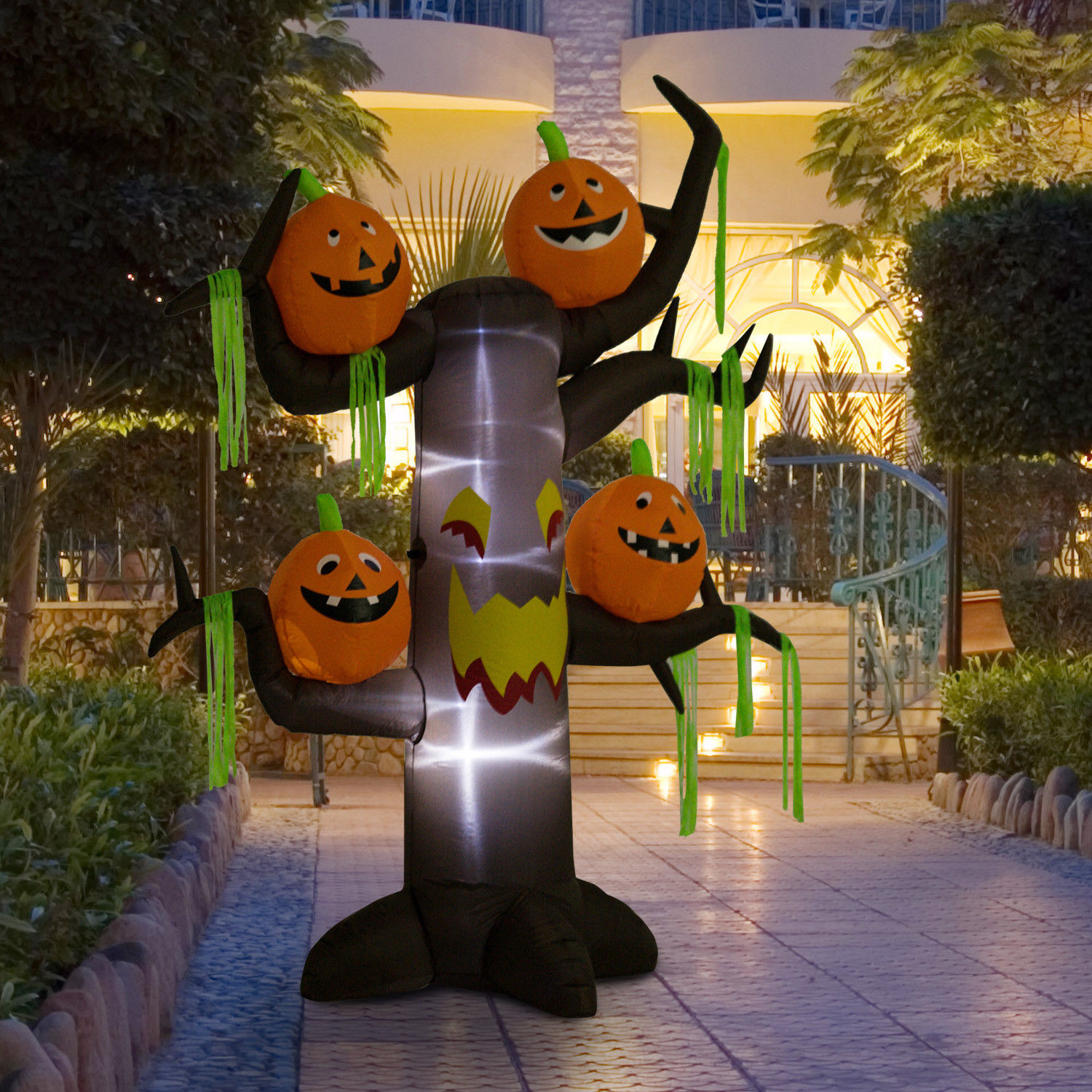 8ft Halloween Airblown Inflatable Haunted Pumpkins Tree Yard