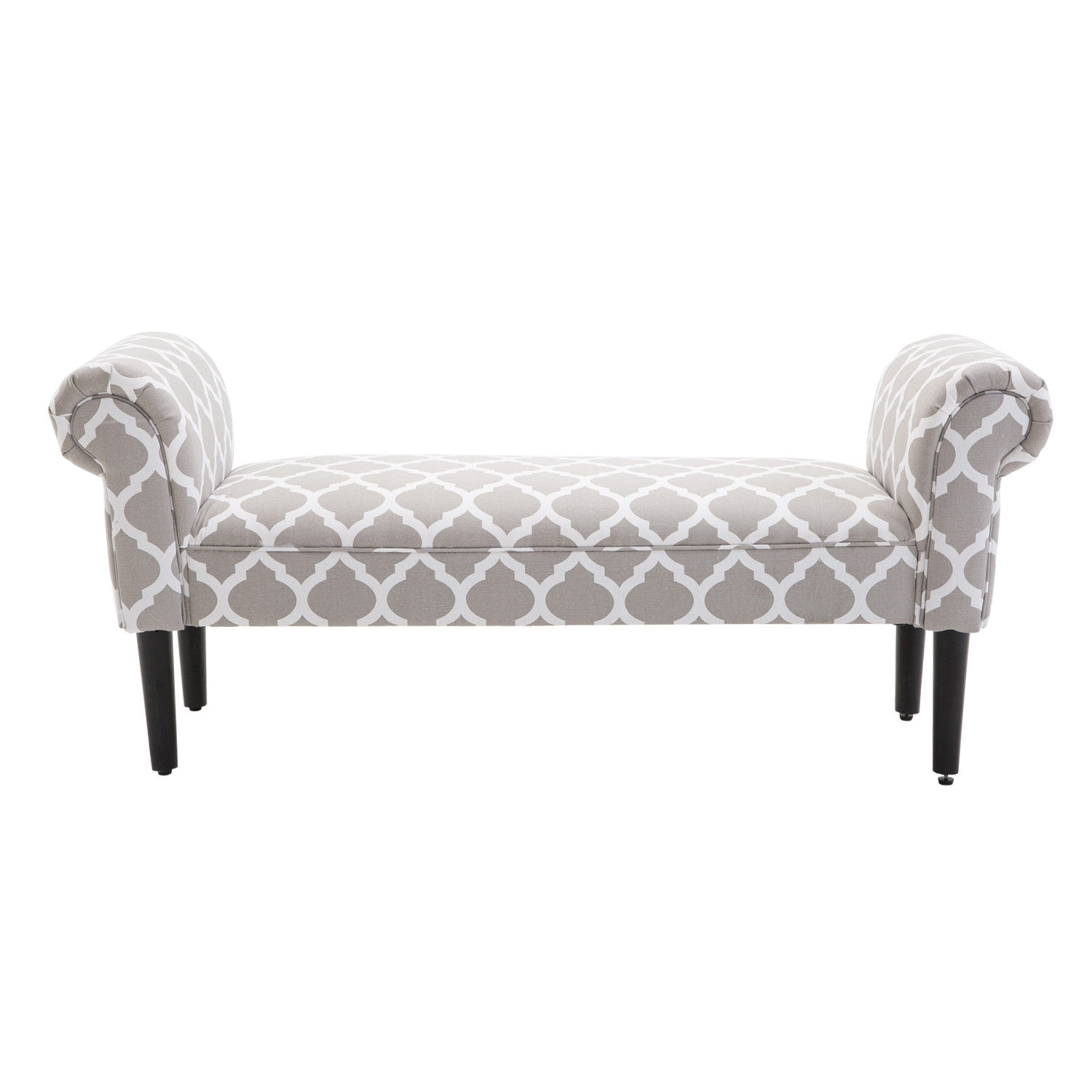 Elegant Rolled Arm Bench Bedside End of Bed Footstool w/ Arms 2 SIZE eBay