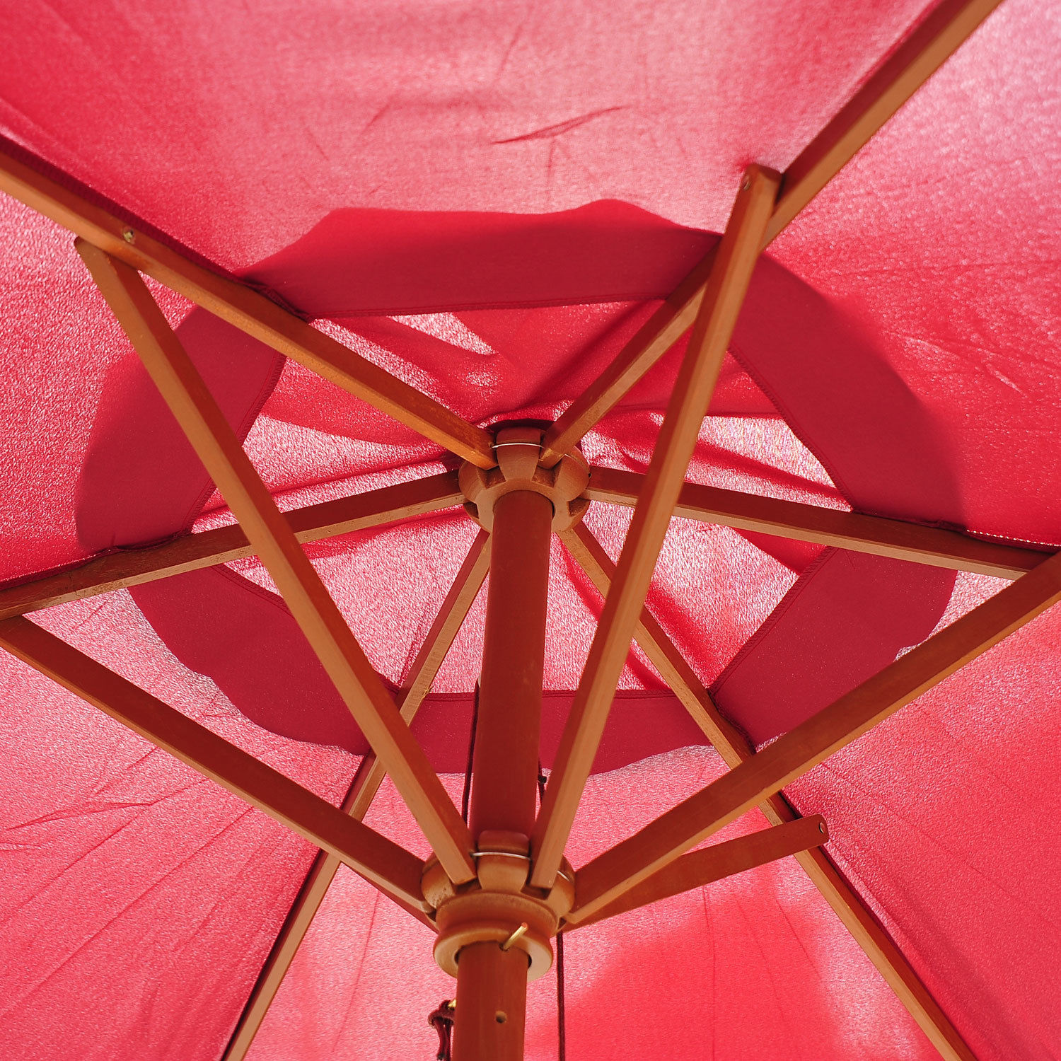 2.5m Wood Wooden Garden Parasol Sun Shade Patio Outdoor Umbrella Canopy Winered eBay