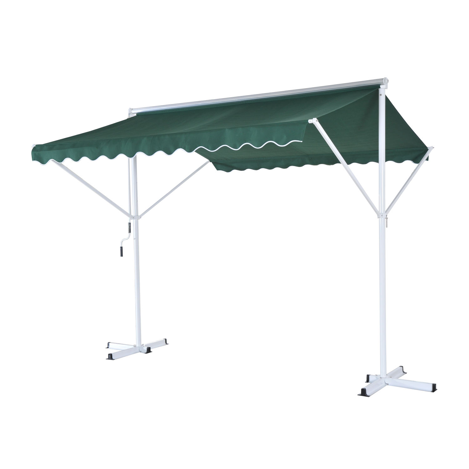 Outsunny 3 x 3m Freestanding Garden 2side Awning Outdoor Patio Sun