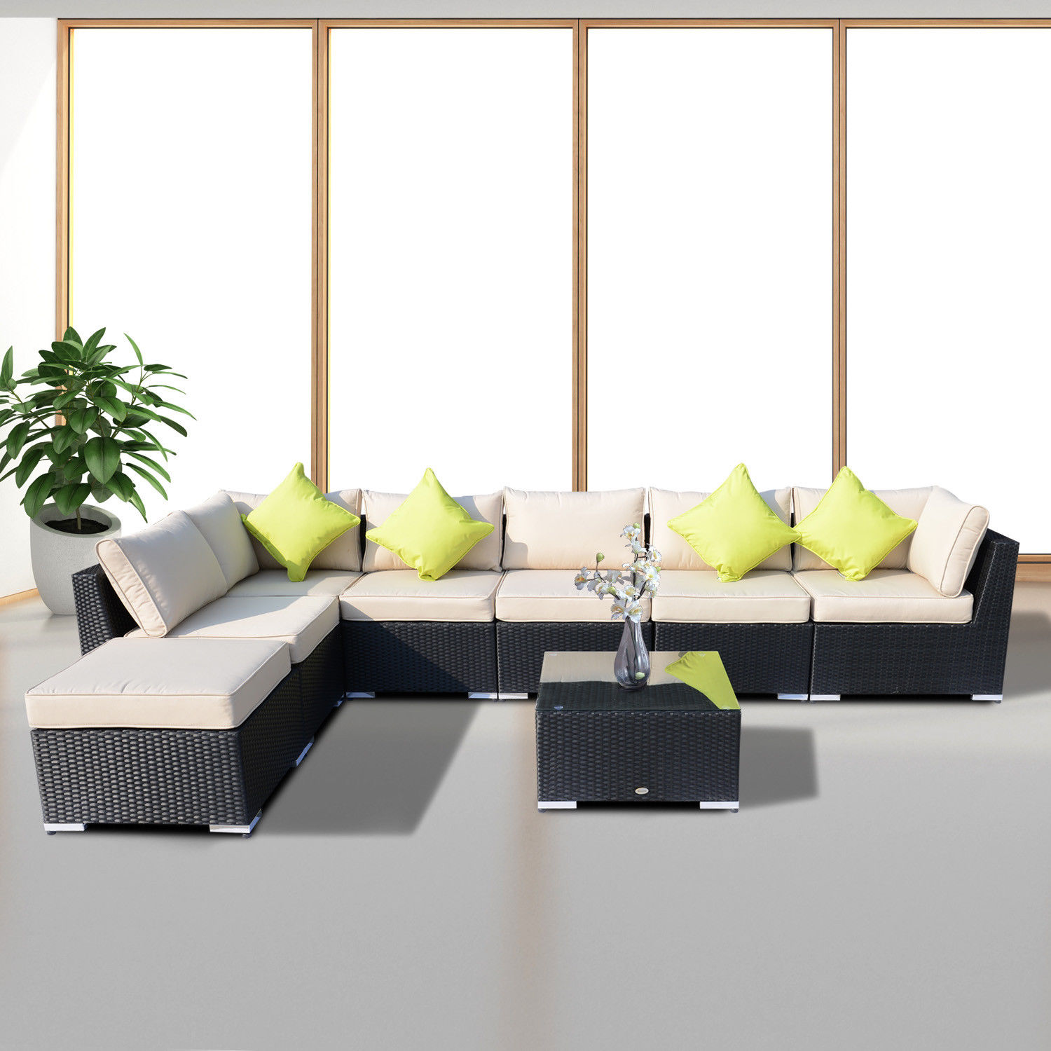 Rattan Outdoor Garden Furniture Patio Corner Sofa Set ... Rattan Outdoor Garden Furniture Patio Corner Sofa Set ... on Black Garden Sofa Set id=81398