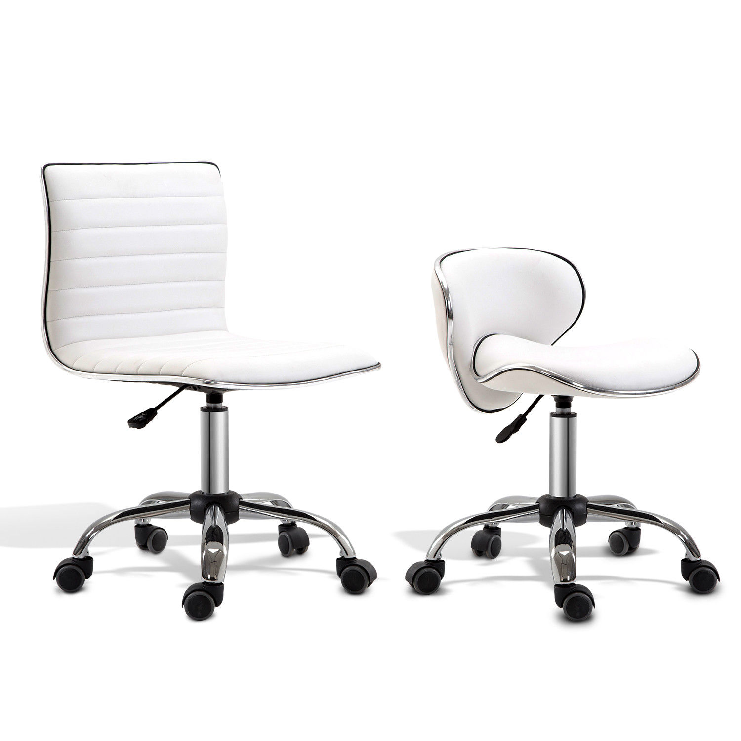 Ergonomic Executive Office Chair Computer Armless PU Wheels 360 Swivel