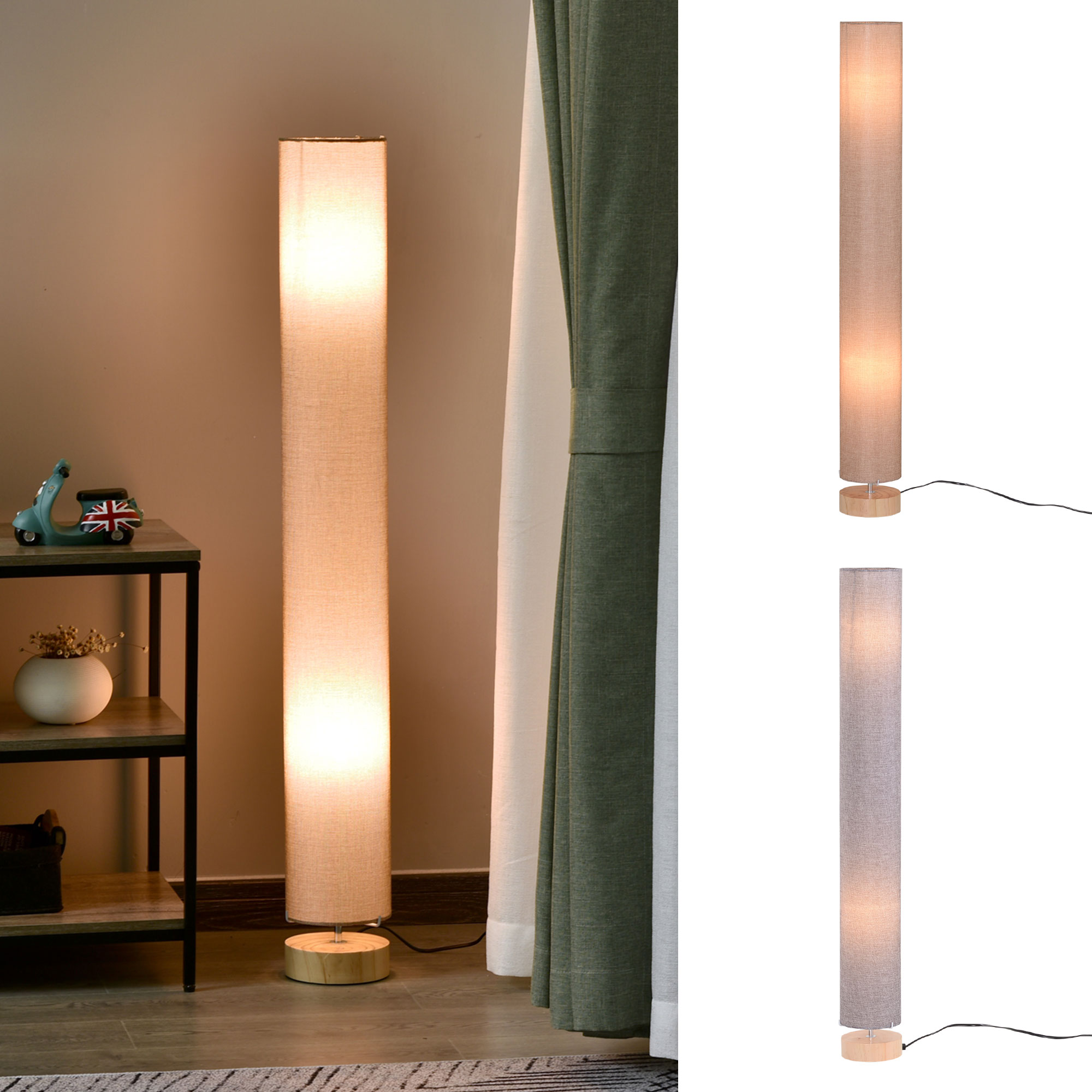 120 cm Tall Floor Lamp for Warm Lighting in Living space w/ Fabric eBay