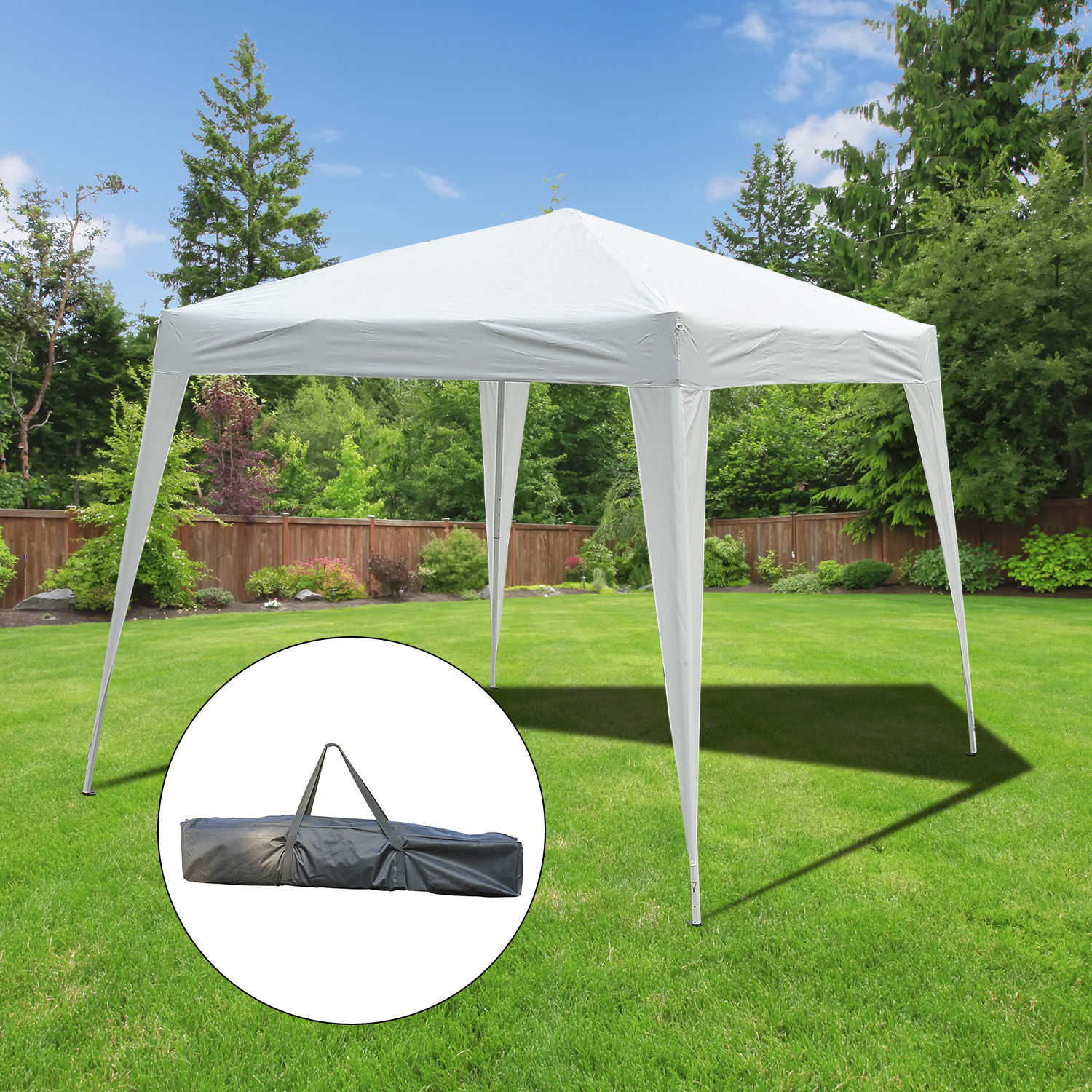 Garten Pavillon Weiss Sonnenschutz Partyzelt 3x3 m Familienfest Überdachung