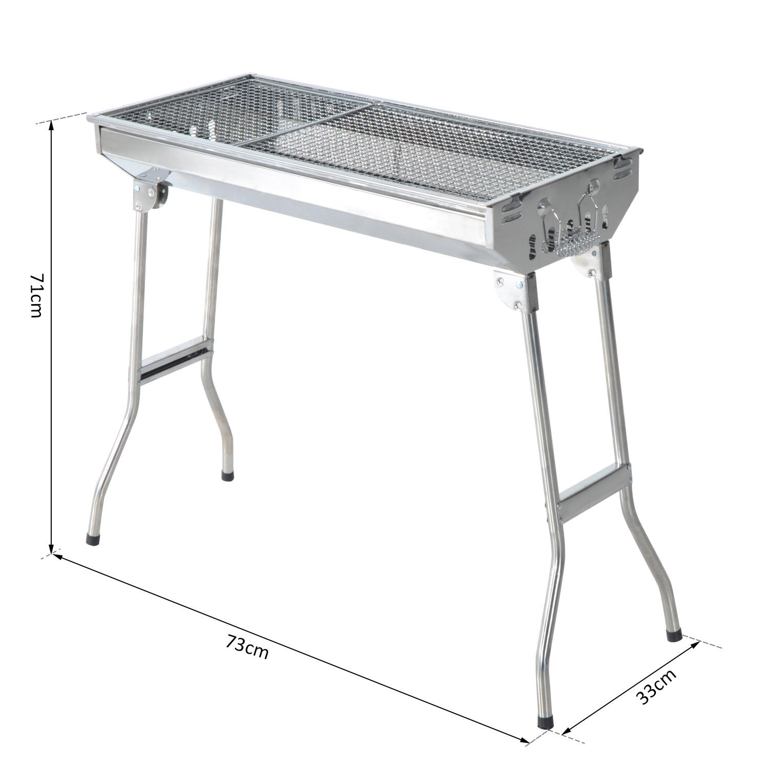 Holzkohlegrill Standgrill Klappgrill Grill klappbar 73x33cm Edelstahl