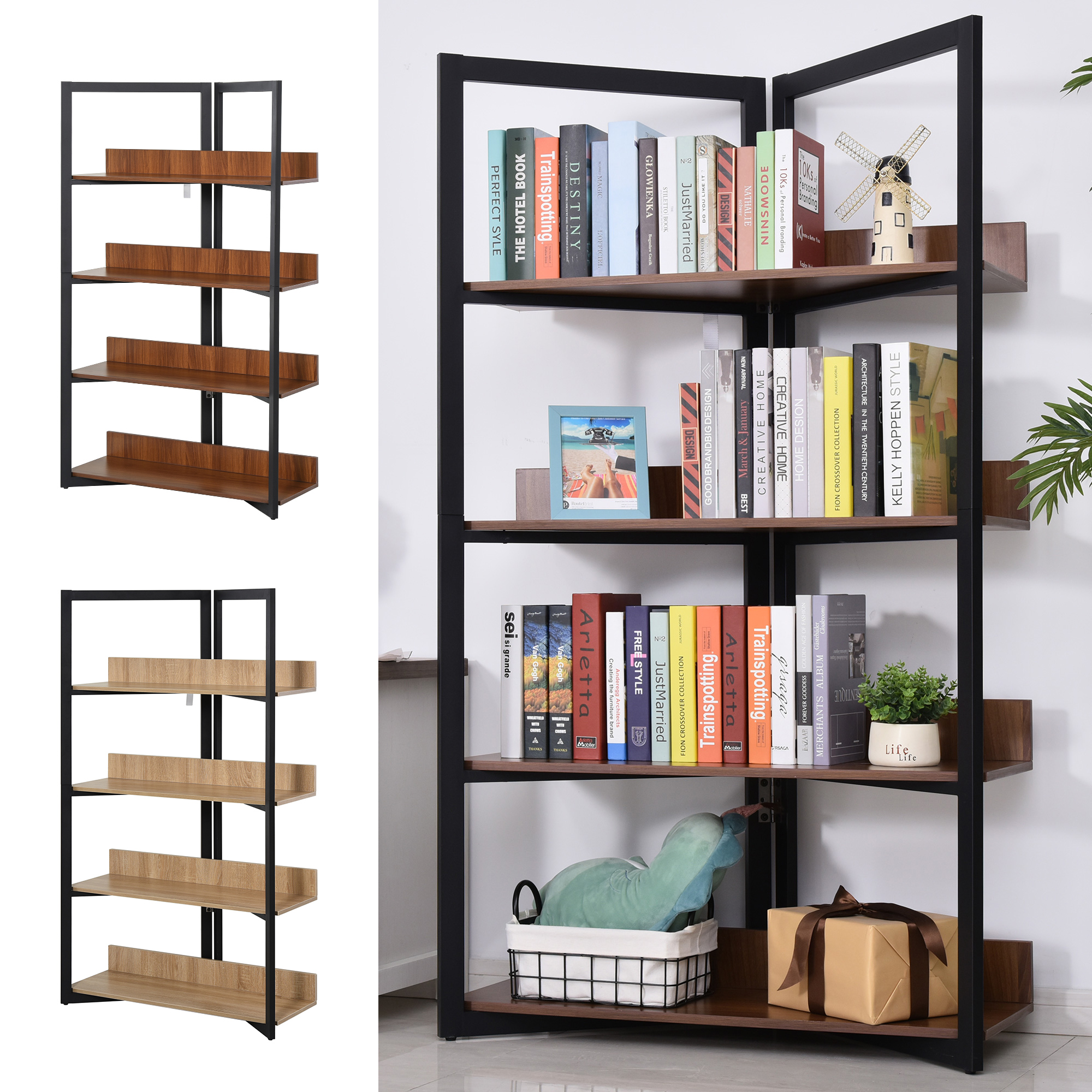 HOMCOM Bücherregal Standregal Spielzeugregal Spanplatte 90x39x160cm | eBay