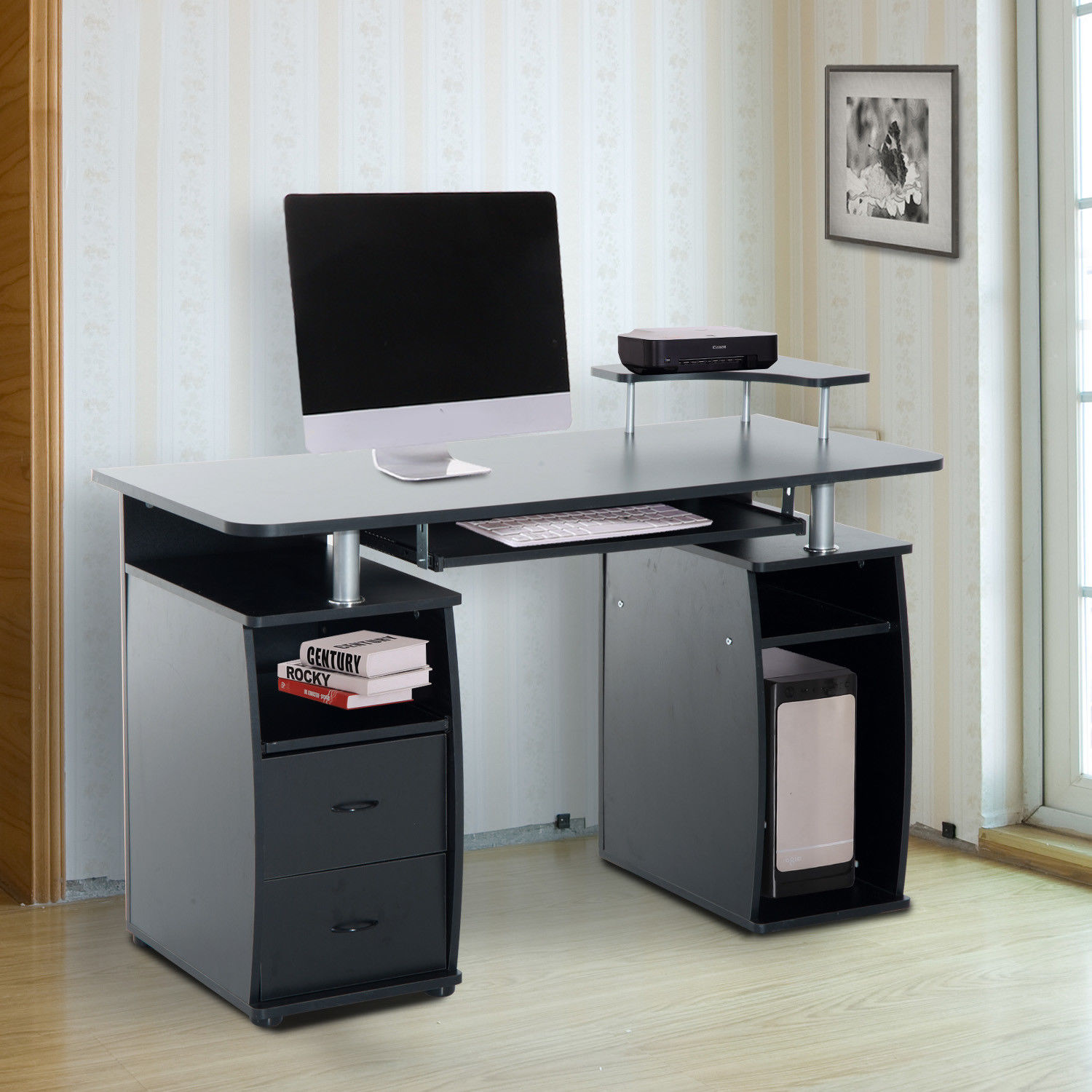 Computertisch Bürotisch PC Schreibtisch Arbeitstisch Bürotisch Schwarz Neu Toll