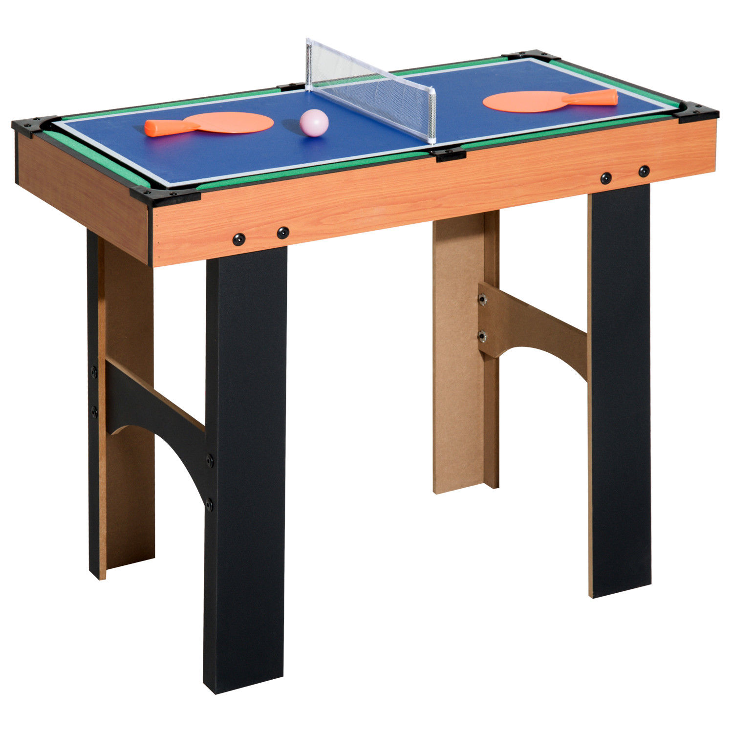 HOMCOM 4-in-1 Multispieltisch – Mit Tischkicker, Billard, Airhockey & Tischtennis