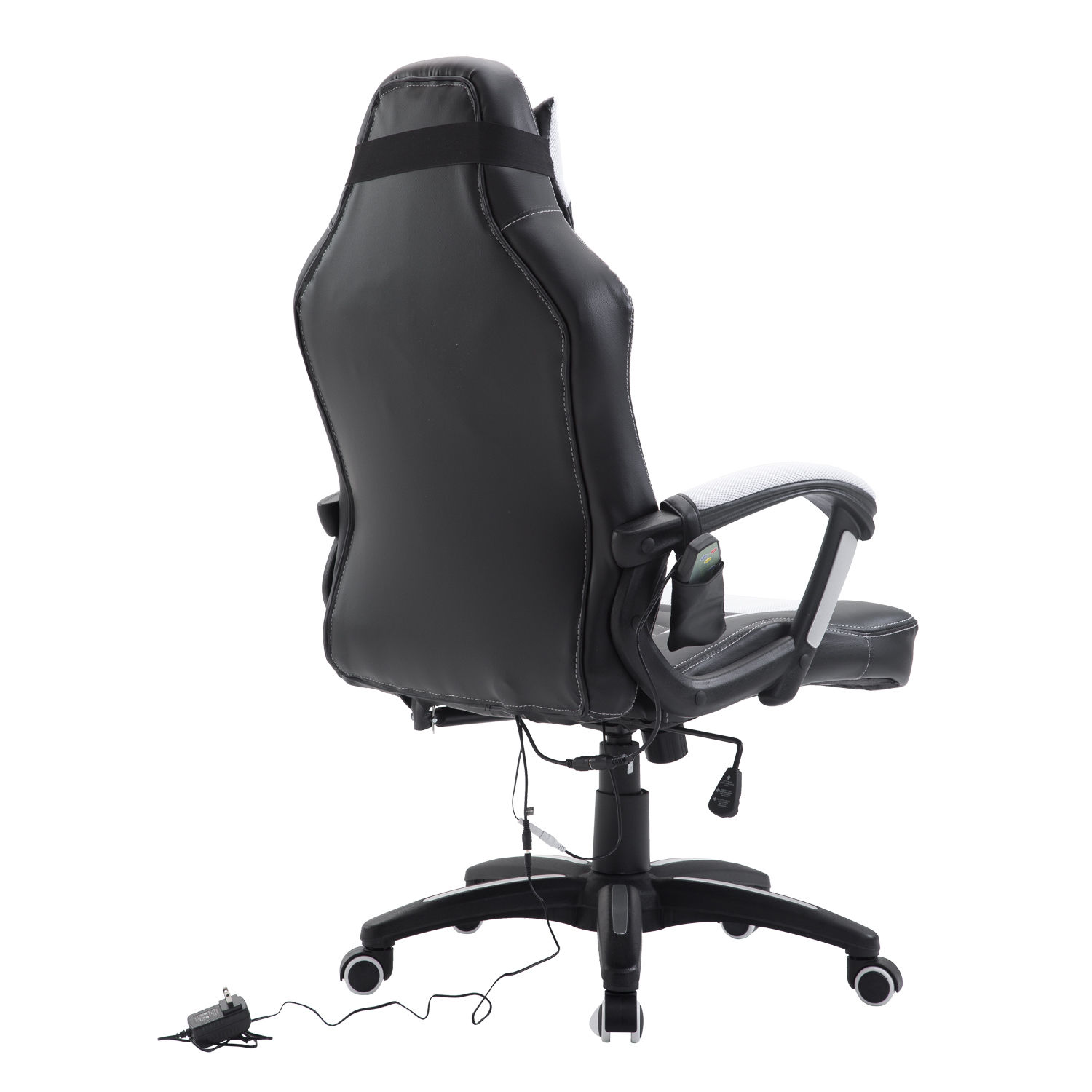 Office Ergomomic Heated Vibrating Massage Chair PU Leather Swivel