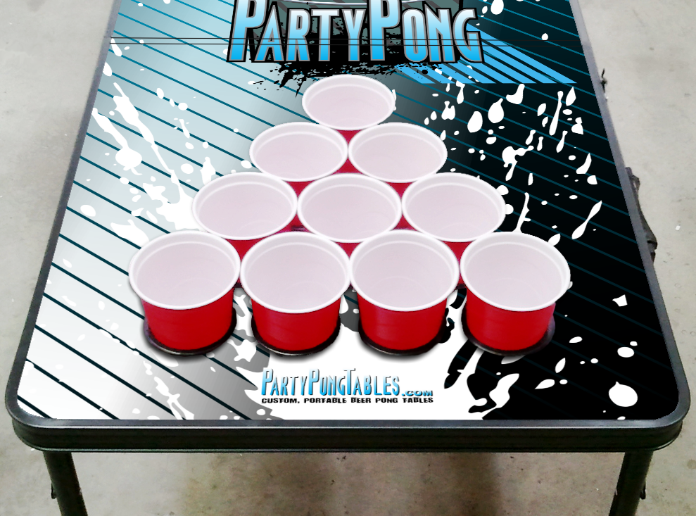8Foot Beer Pong Table w/ OPTIONAL Cup Holes & LED Glow Lights Splash