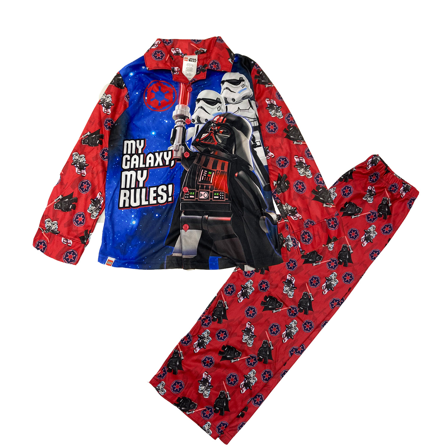 Lego Star Wars Red Top Blue Pants 2 Piece Pajama PJ Set Boys Size 6 NWT #1