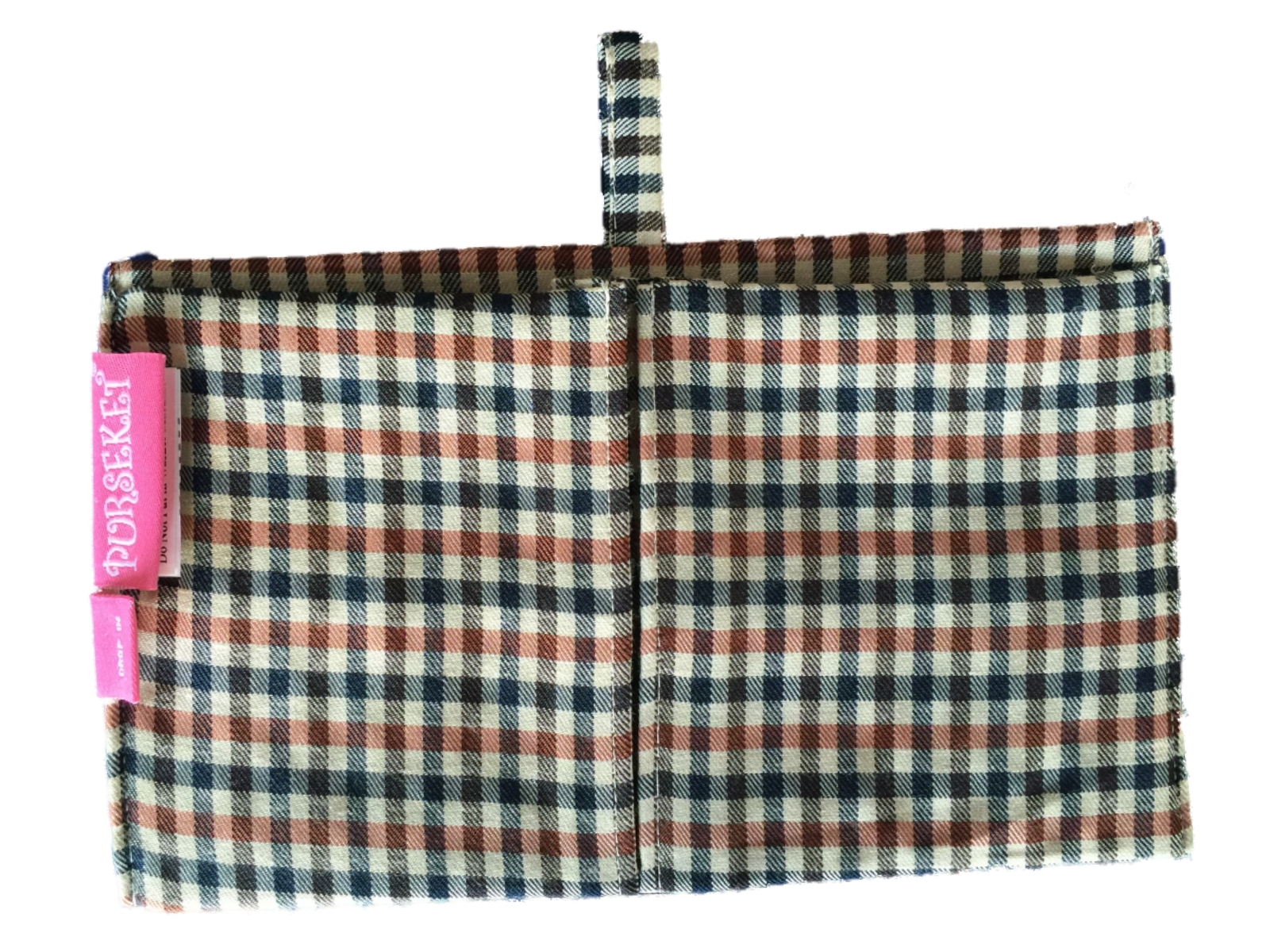 Purseket Mini Purse Organiser Insert with Gusseted Pockets Drop In Glen Check