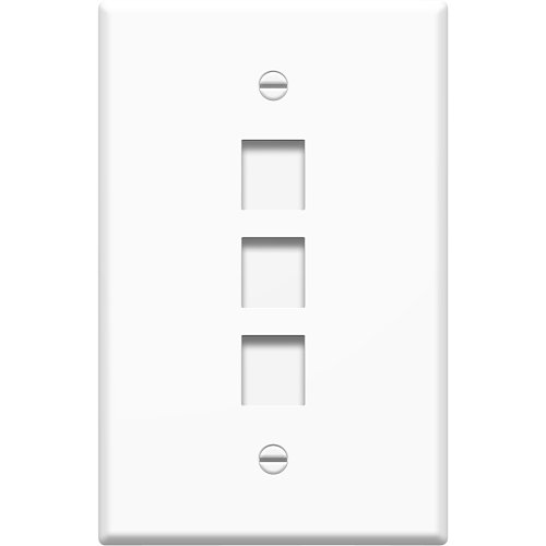 On-Q WP3303WH 1-Gang, 3-Port Oversized Wall Plate, White