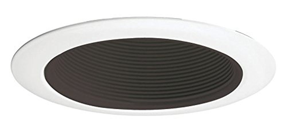 Juno Lighting 14B-WH 4-Inch Recessed Baffle Trim, Black Baffle with White Trim