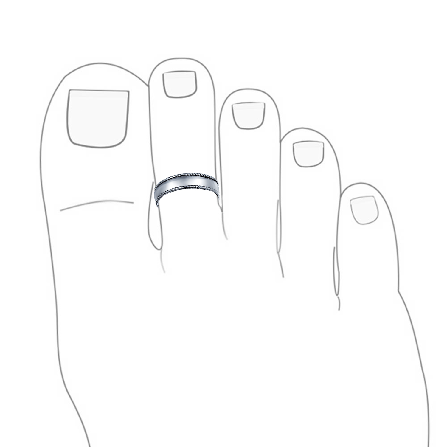 2mm Plain Band Toe Ring Or Midi Finger Ring Free Gift Box