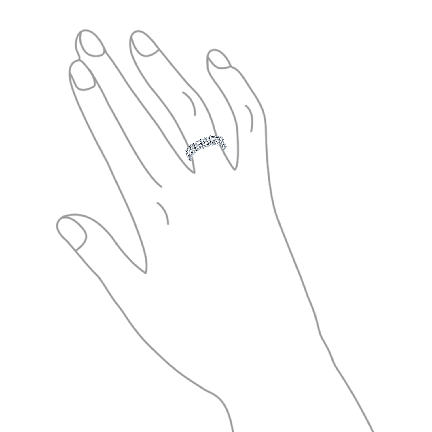 Art Deco CZ Smaragdschliff Cocktail Statement Ring in Sterlingsilber - Bild 21 von 25