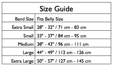 Original Belly Bandit Size Chart