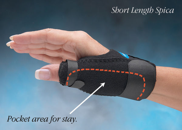 North Coast Medical Comfort Cool Short Thumb Spica Black Nc79528