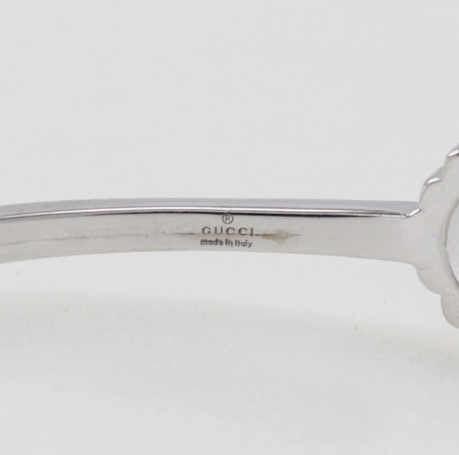 Gucci Double G Silver White Gold Bracelet Jewelry (Pre-Owned)