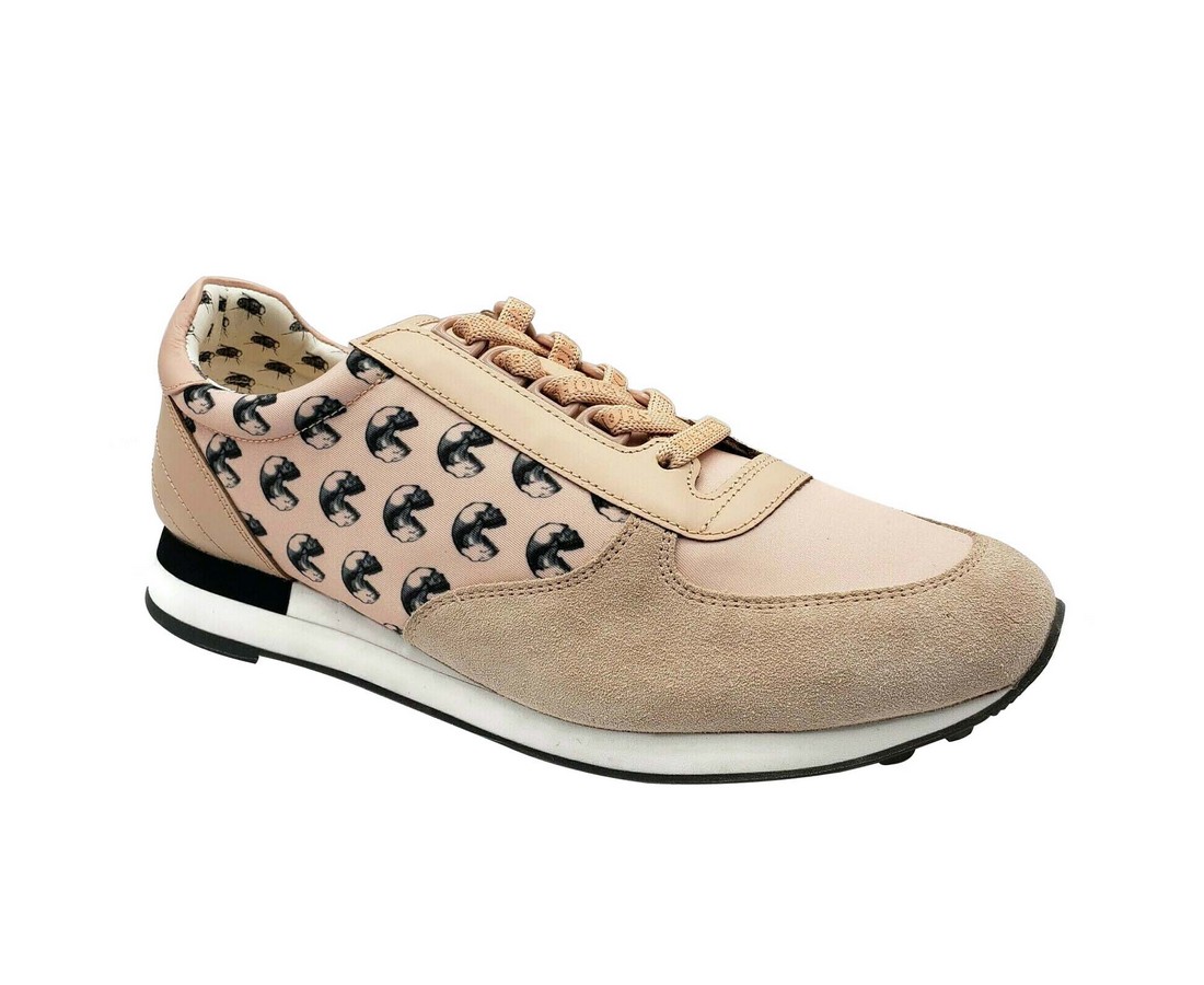 Bally Men's Pink Gavino Consumers Nylon Leather Suede Lace up Sneaker (11 EU 12D US)