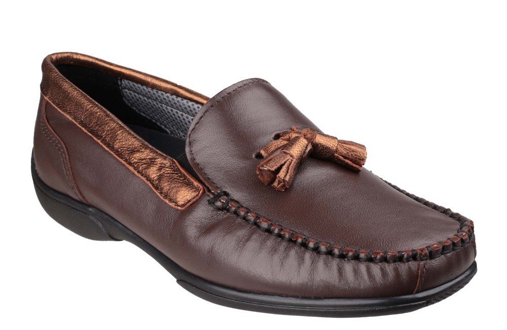 Cotswold Biddlestone Braun bronze ladies on slip on ladies moccasin shoe Größe 36-42 9088f4 Cotswold Biddlestone Braun bronze ladies on slip on ladies moccasin shoe Größe 36-42 9088f4