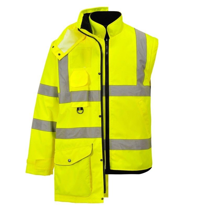 Portwest Hi Vis Bomber Jacket High Visibility Waterproof Coat Jacket Viz XS-5XL