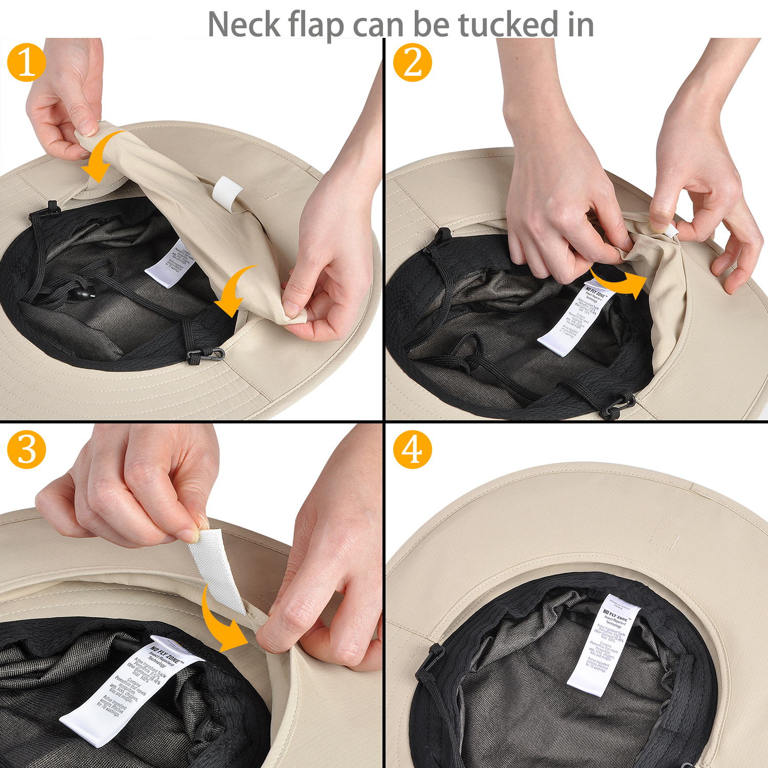 Mens Wide Brim Sun Hat with Neck Flap Fishing Safari Cap for Outdoor Hiking - Picture 26 of 42