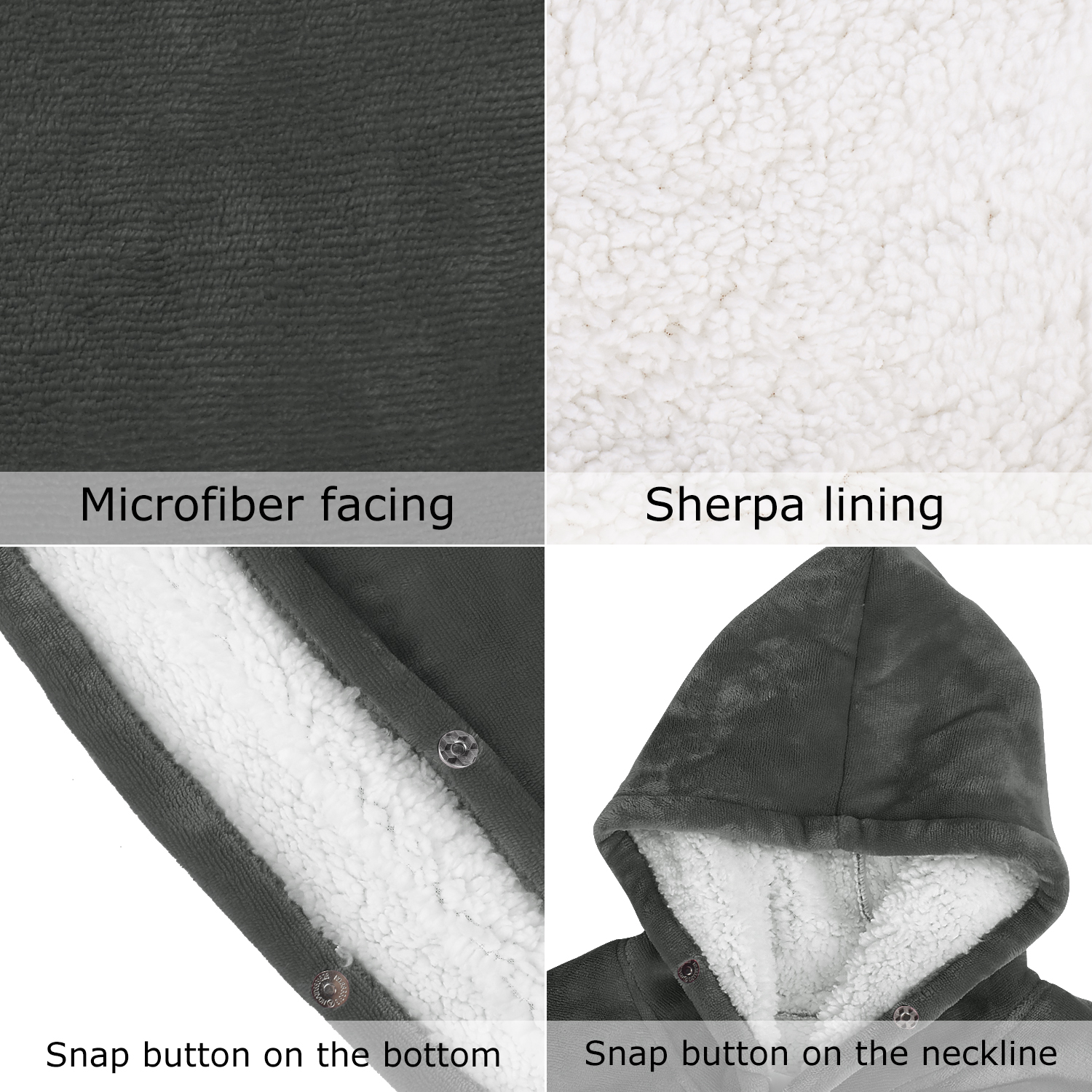 Sudadera con Capucha de Vellón Manta De Gran Tamaño Ultra Felpa Sherpa Gigante Grande Sudadera con Capucha - Imagen 2 de 2