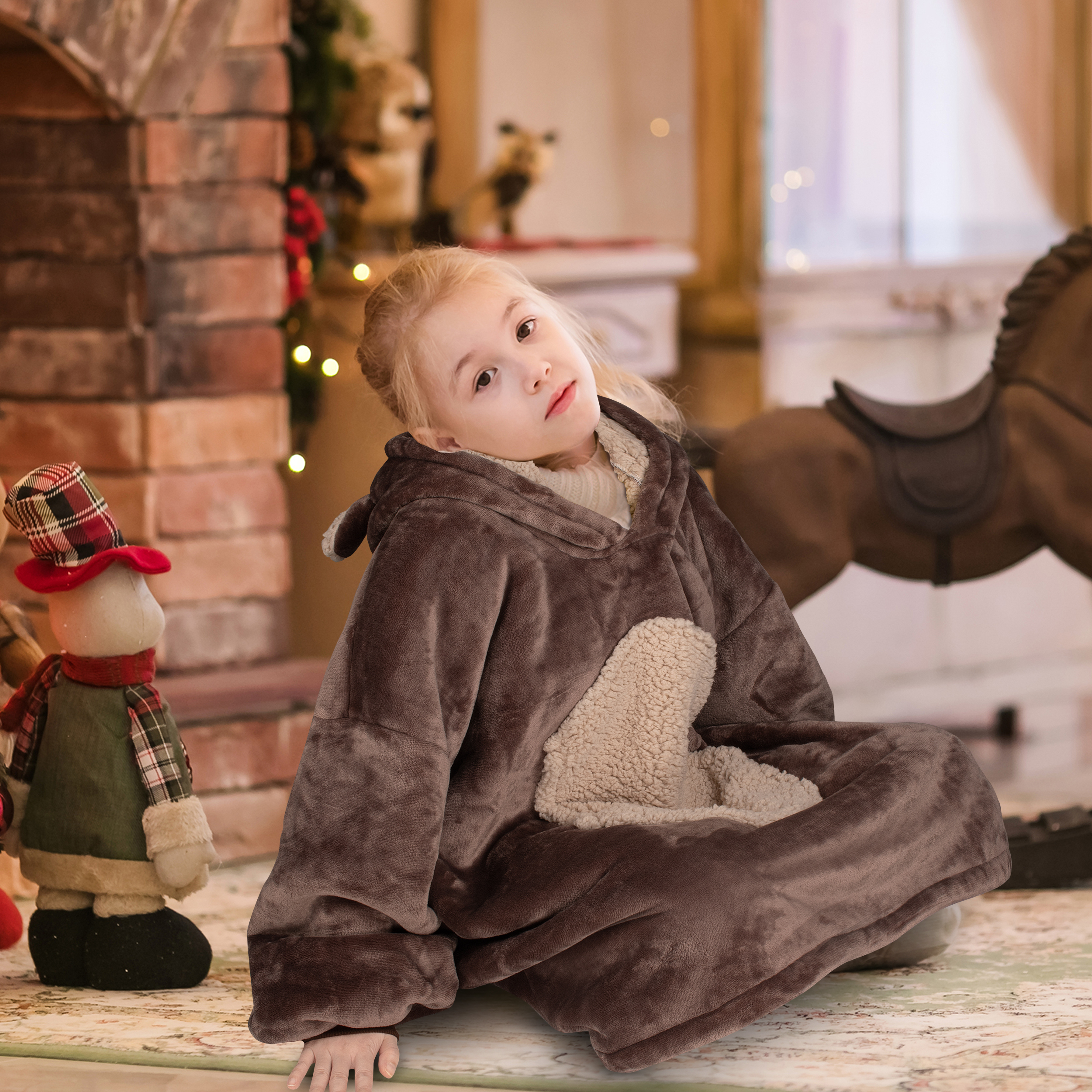 oversized sherpa hoodie blanket