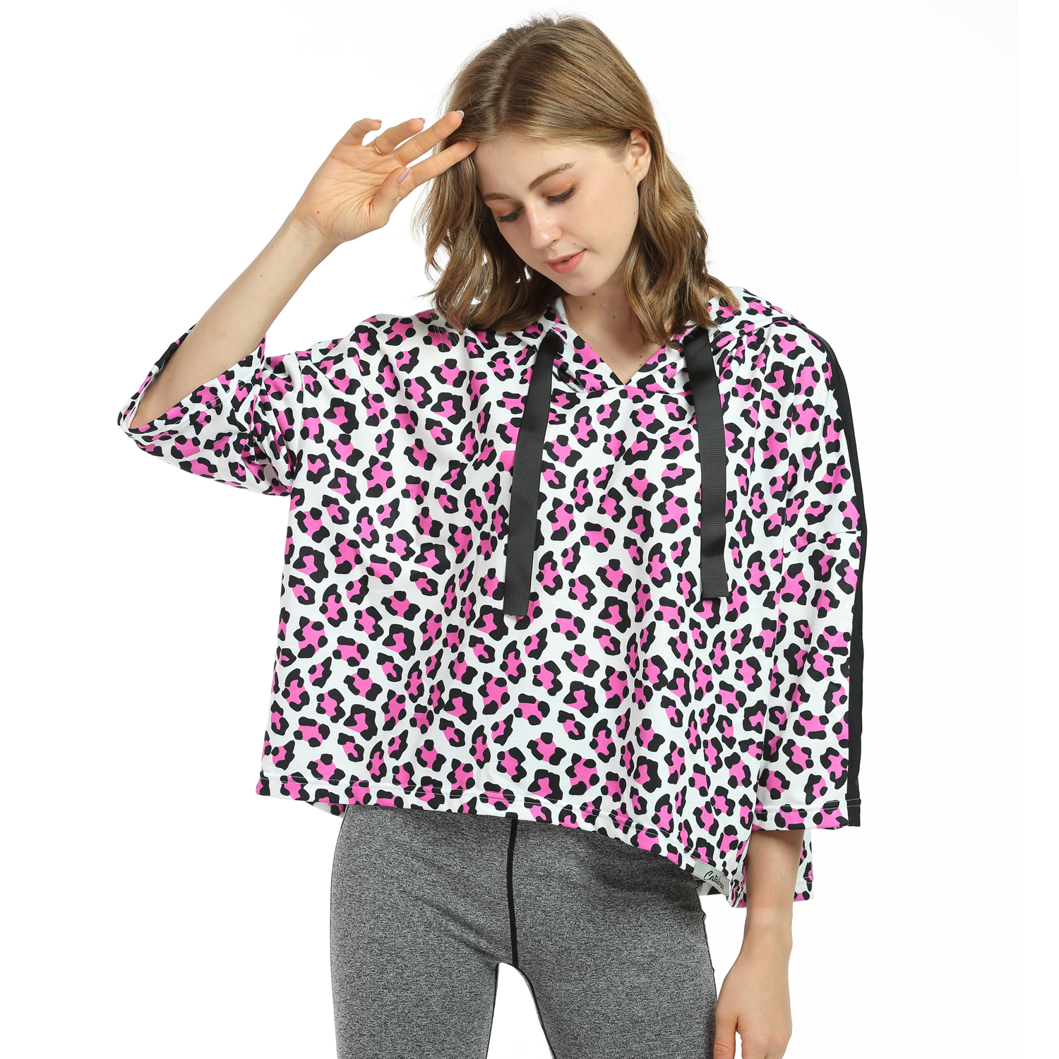 Women Loose Long Sleeve Hoodie Sweatshirt Jumper Hooded Pullover Short Crop Tops - Picture 31 of 44