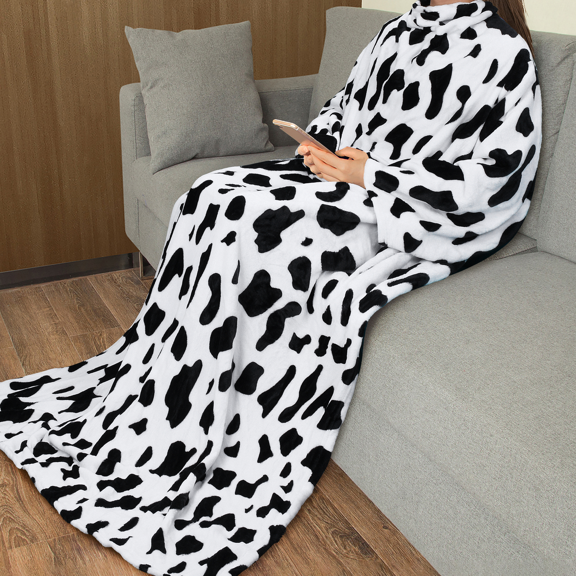 Catalonia Wearable Blanket w/Sleeves Pocket Super Cozy Soft Fleece Throw Blanket - Picture 56 of 201