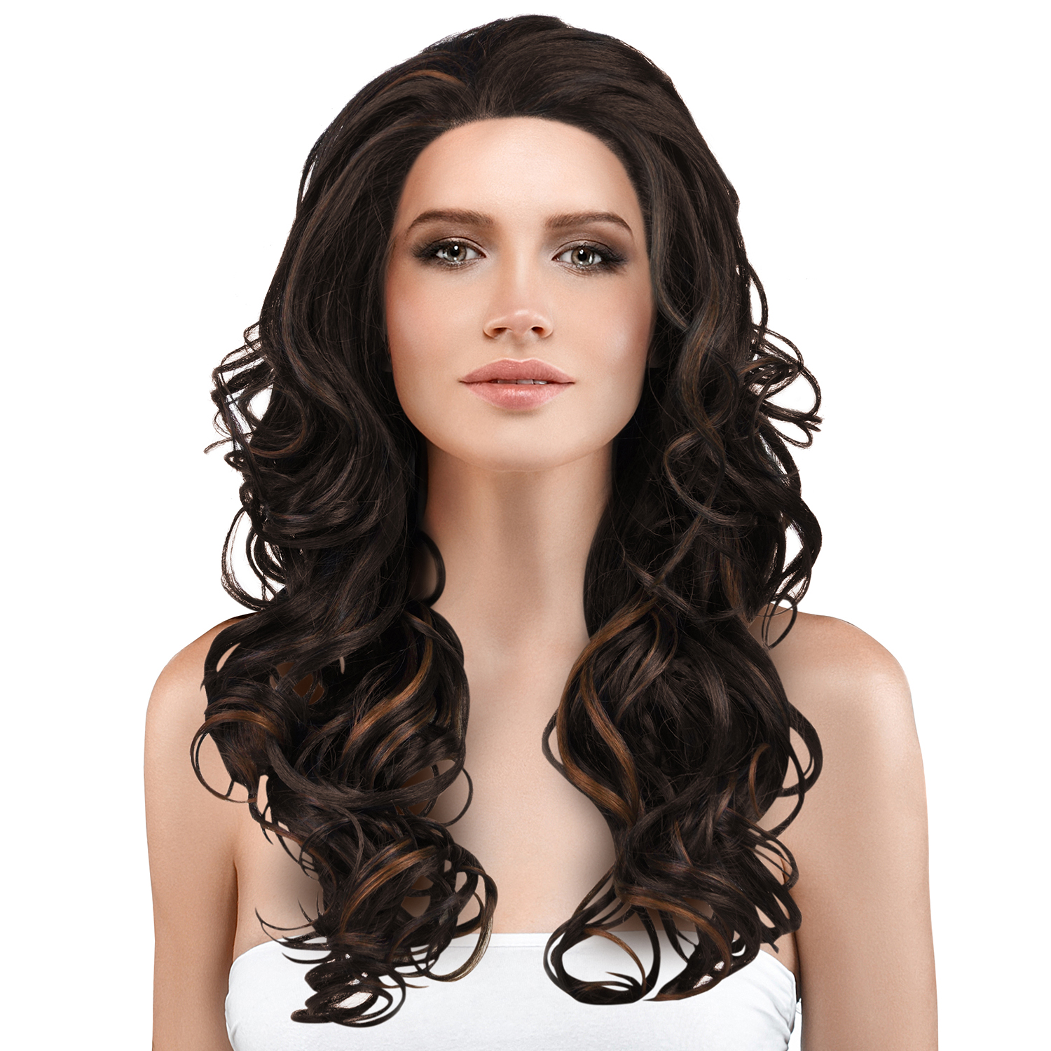 Body Wave Lace Front Wig,Natural Looking Synthetic Fiber Curly Long